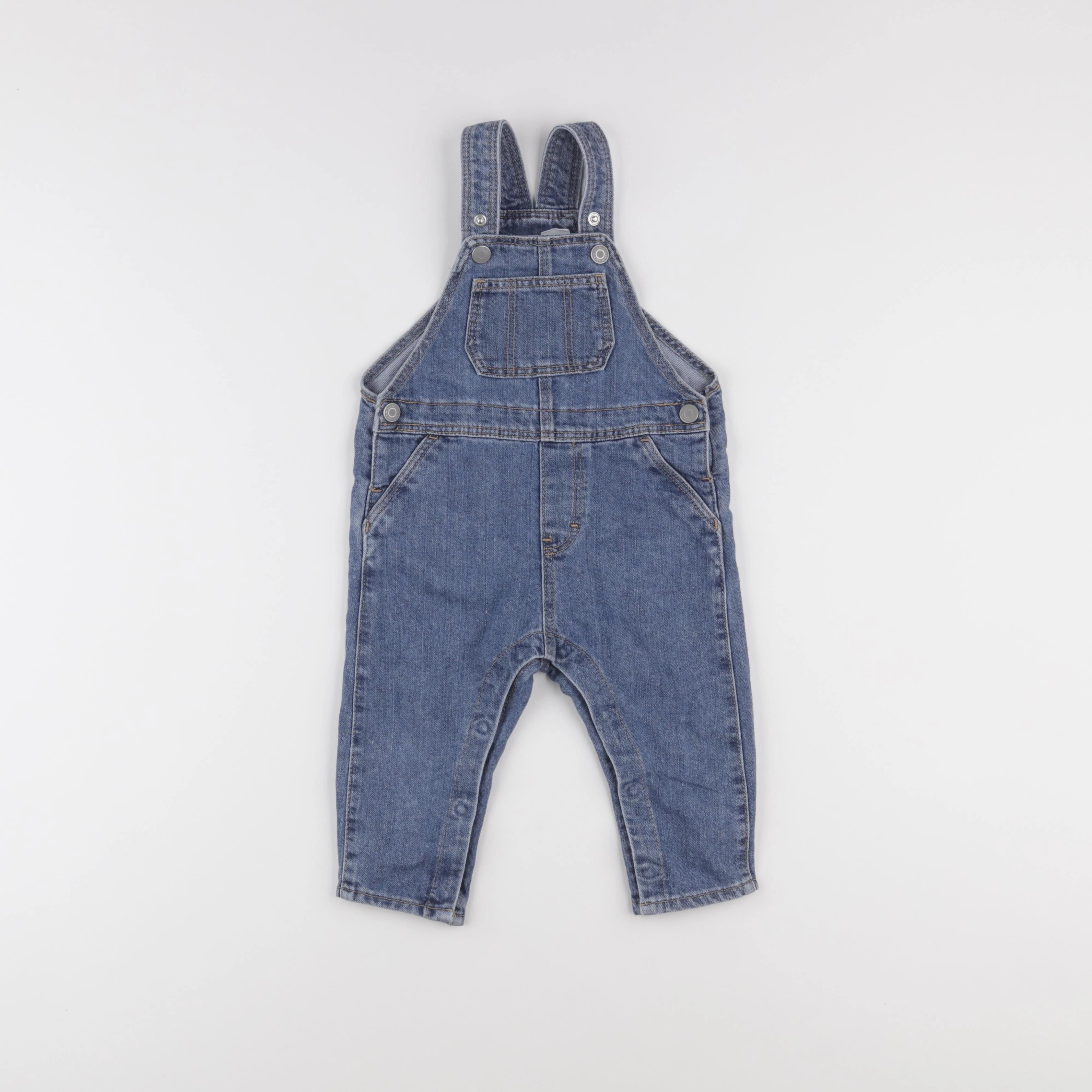 H&M - salopette bleu - 9/12 mois