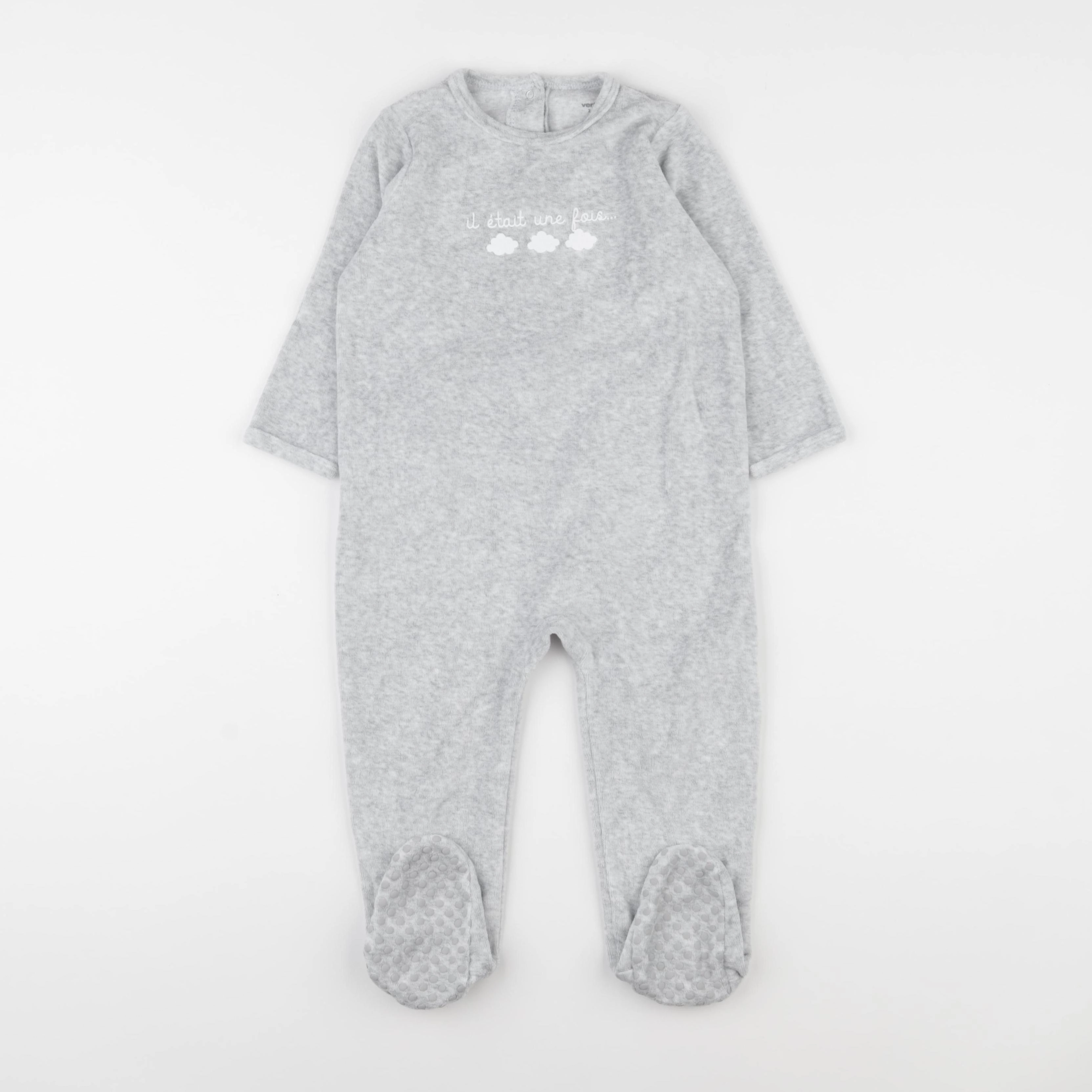 Vertbaudet - pyjama velours gris - 2 ans