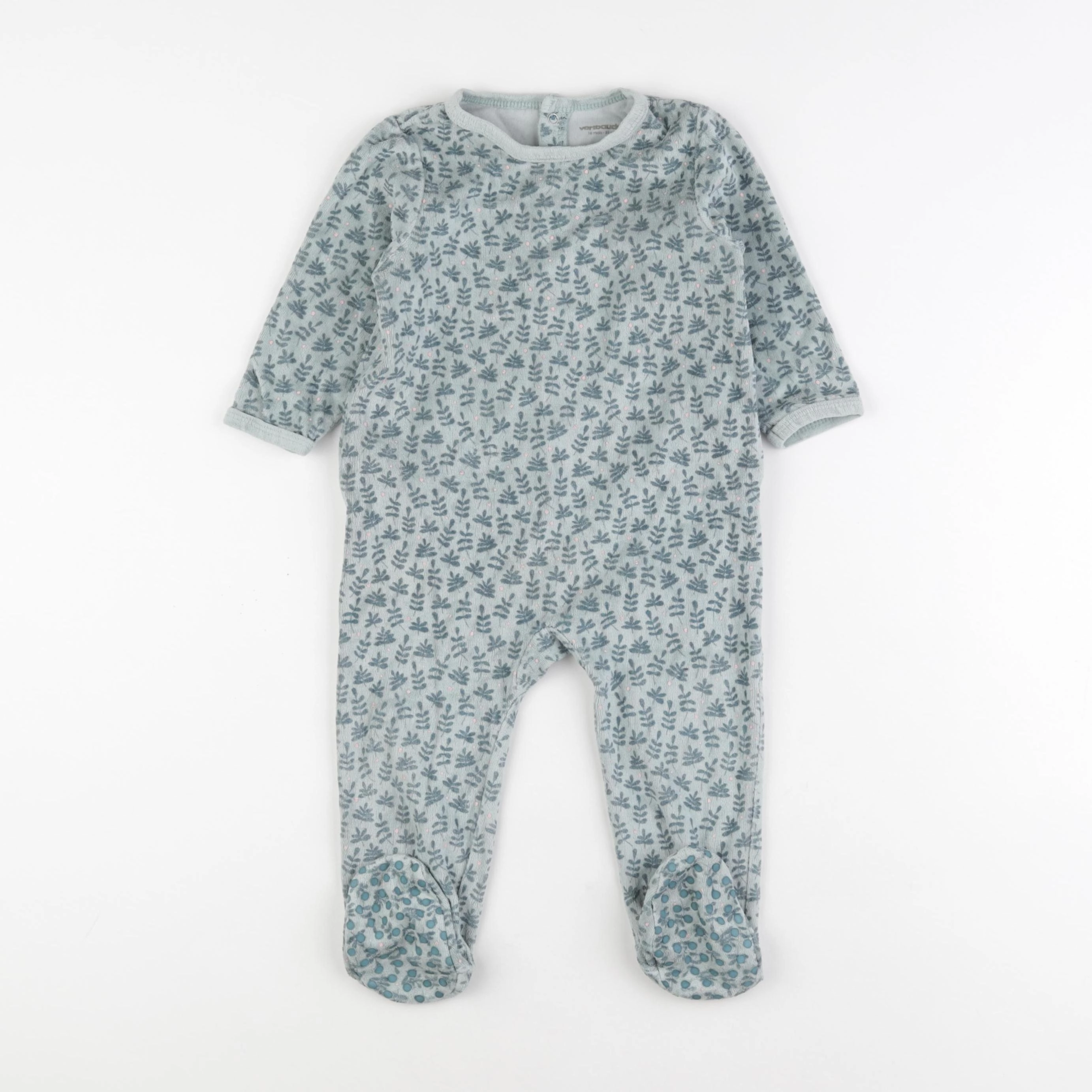 Vertbaudet - pyjama velours vert - 18 mois