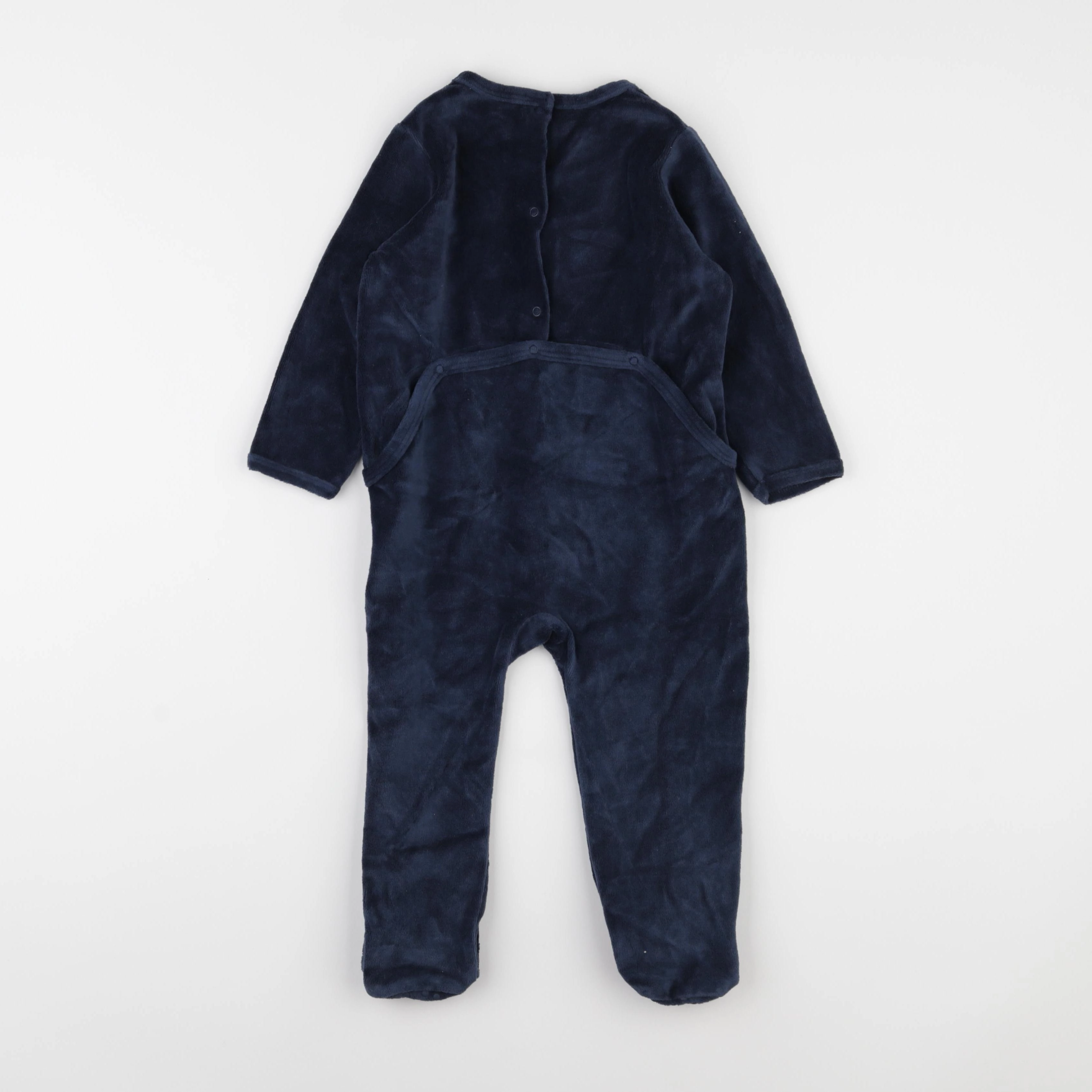 Vertbaudet - pyjama velours bleu - 2 ans