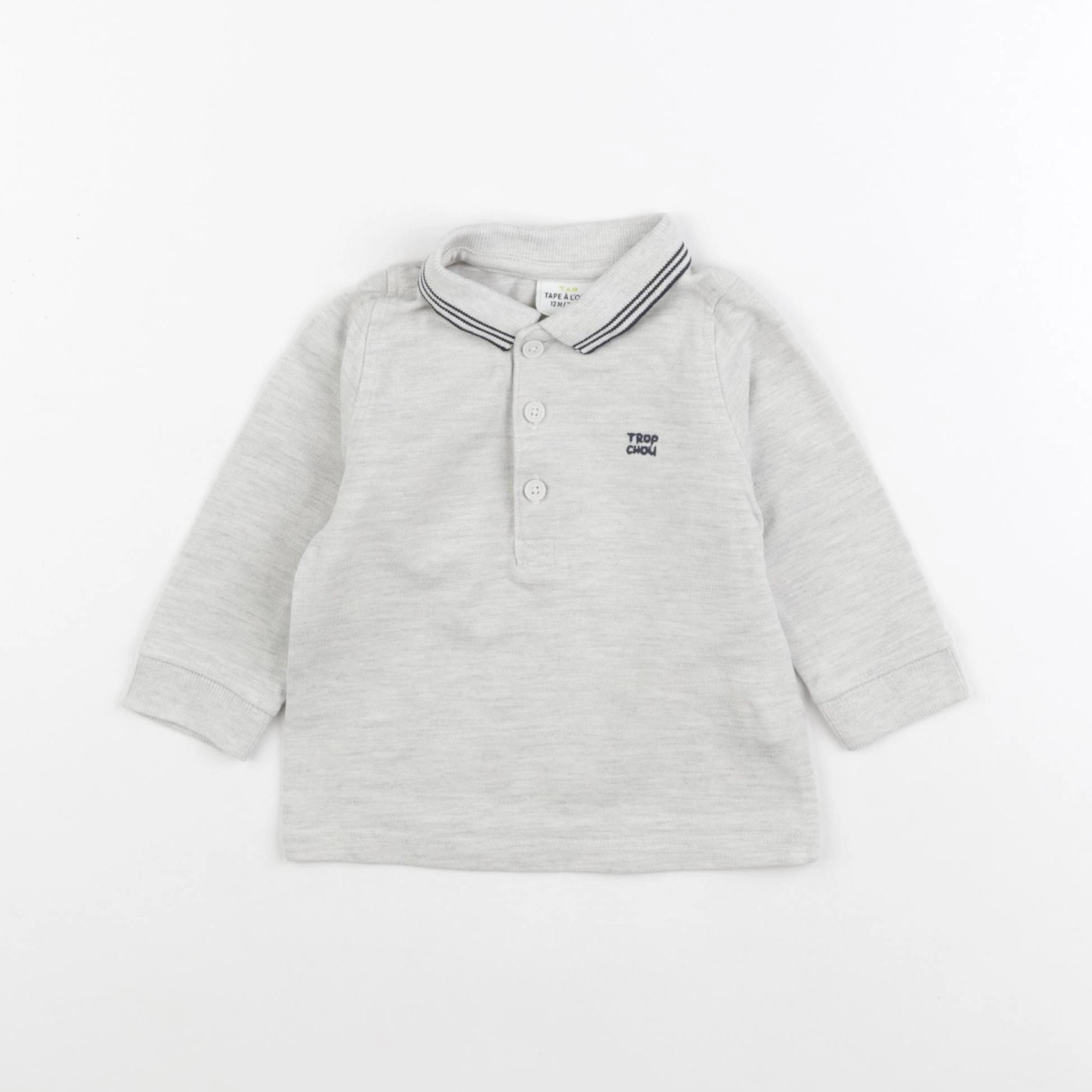 Tape à l'oeil - polo gris - 12 mois