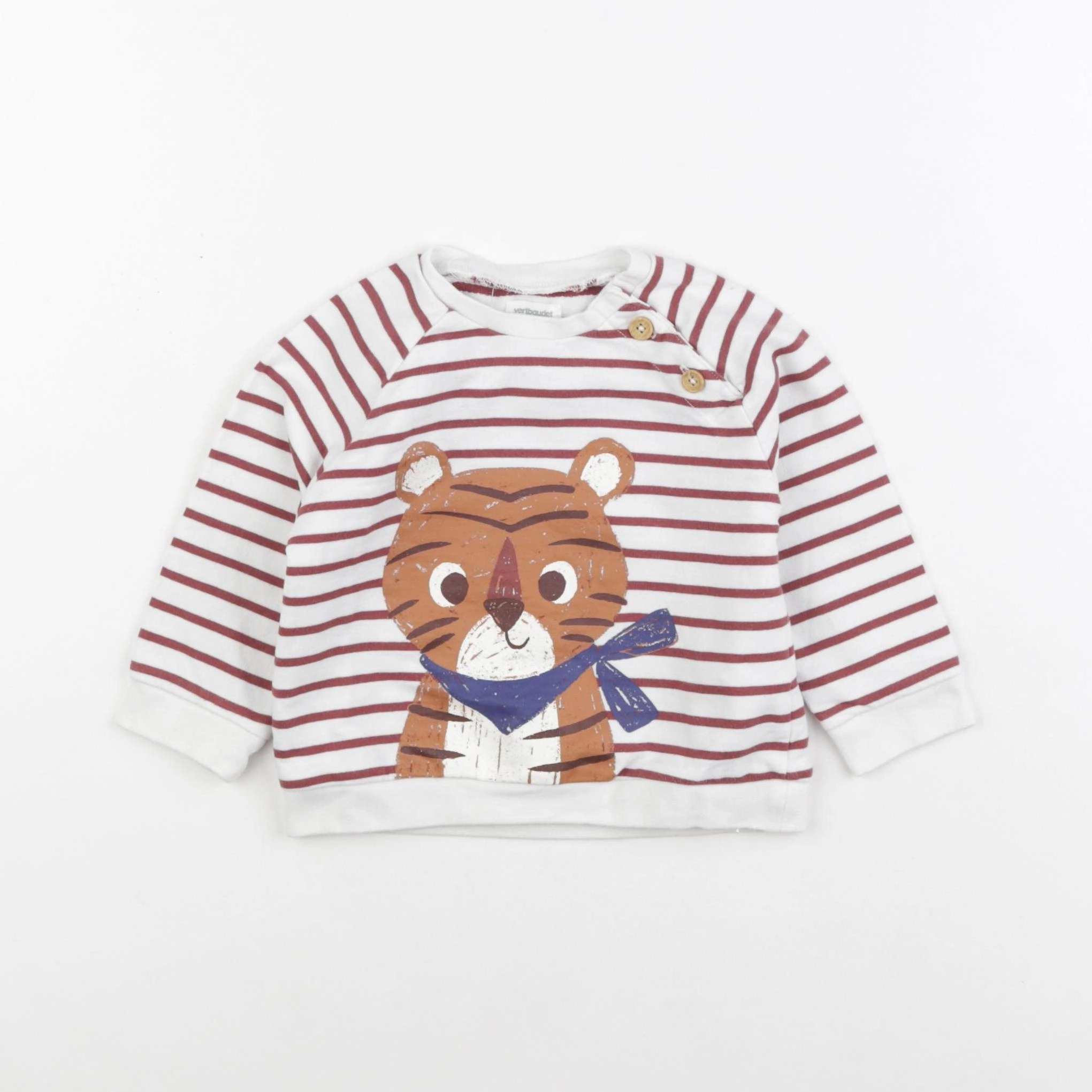 Vertbaudet - sweat blanc - 18 mois