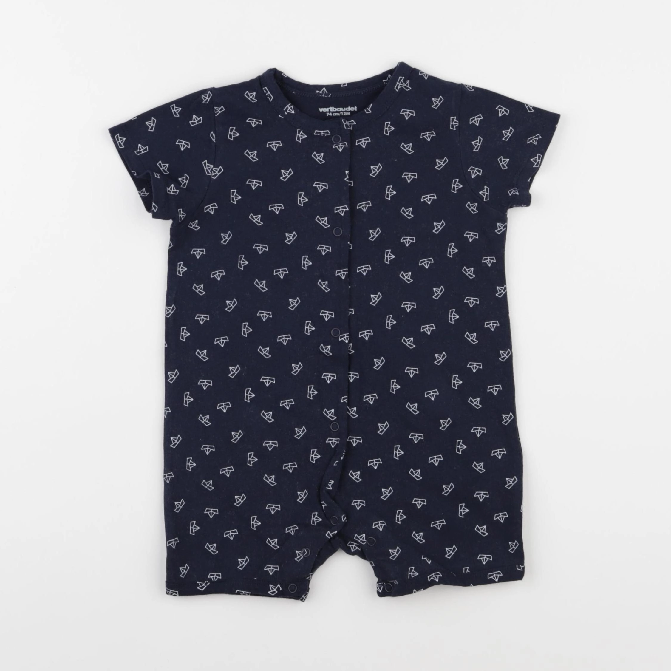 Vertbaudet - pyjama coton bleu - 12 mois