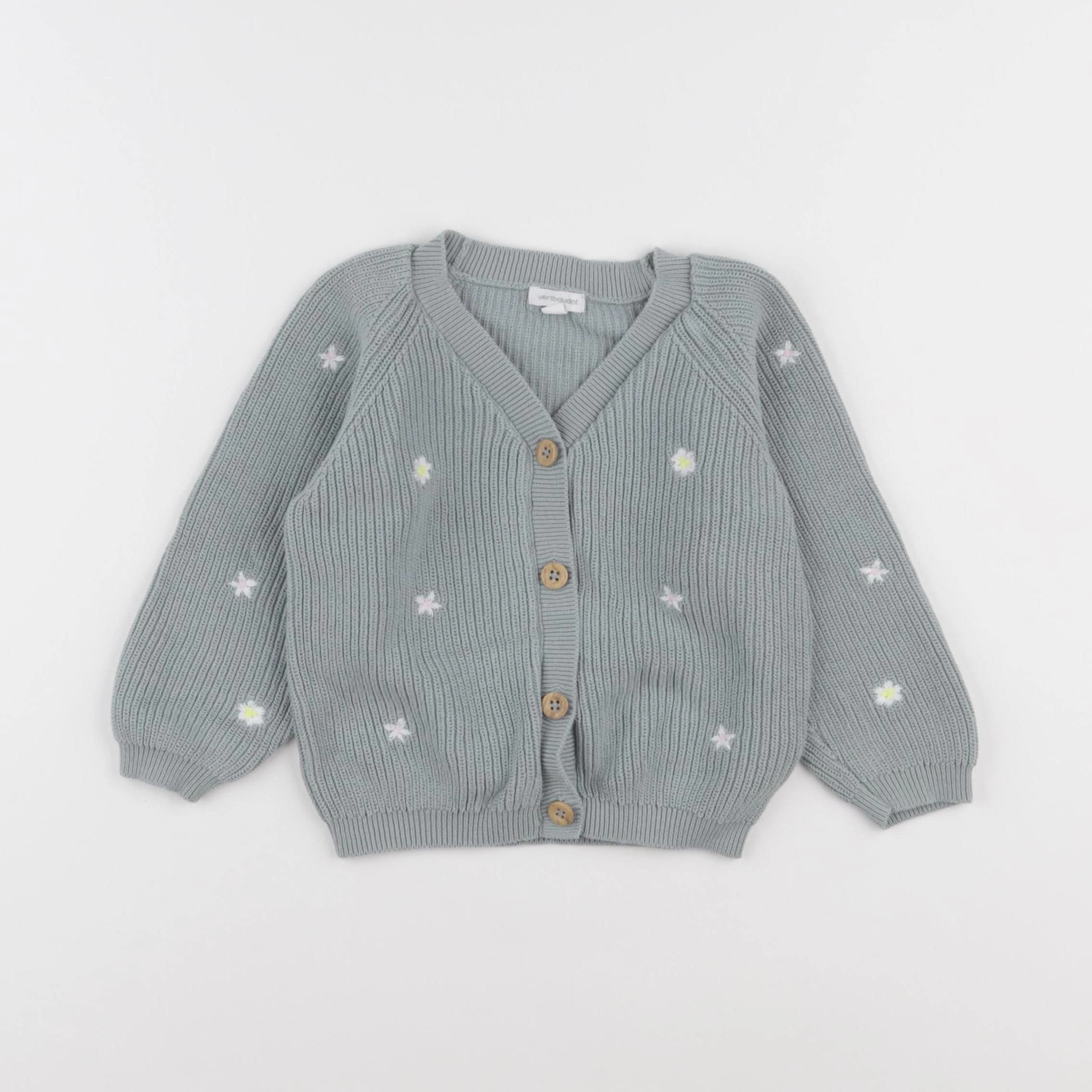 Vertbaudet - gilet vert - 24 mois