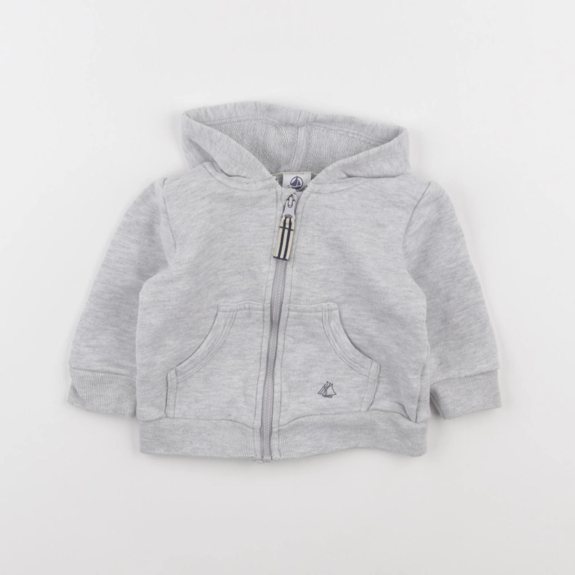 Petit Bateau - sweat gris - 6 mois