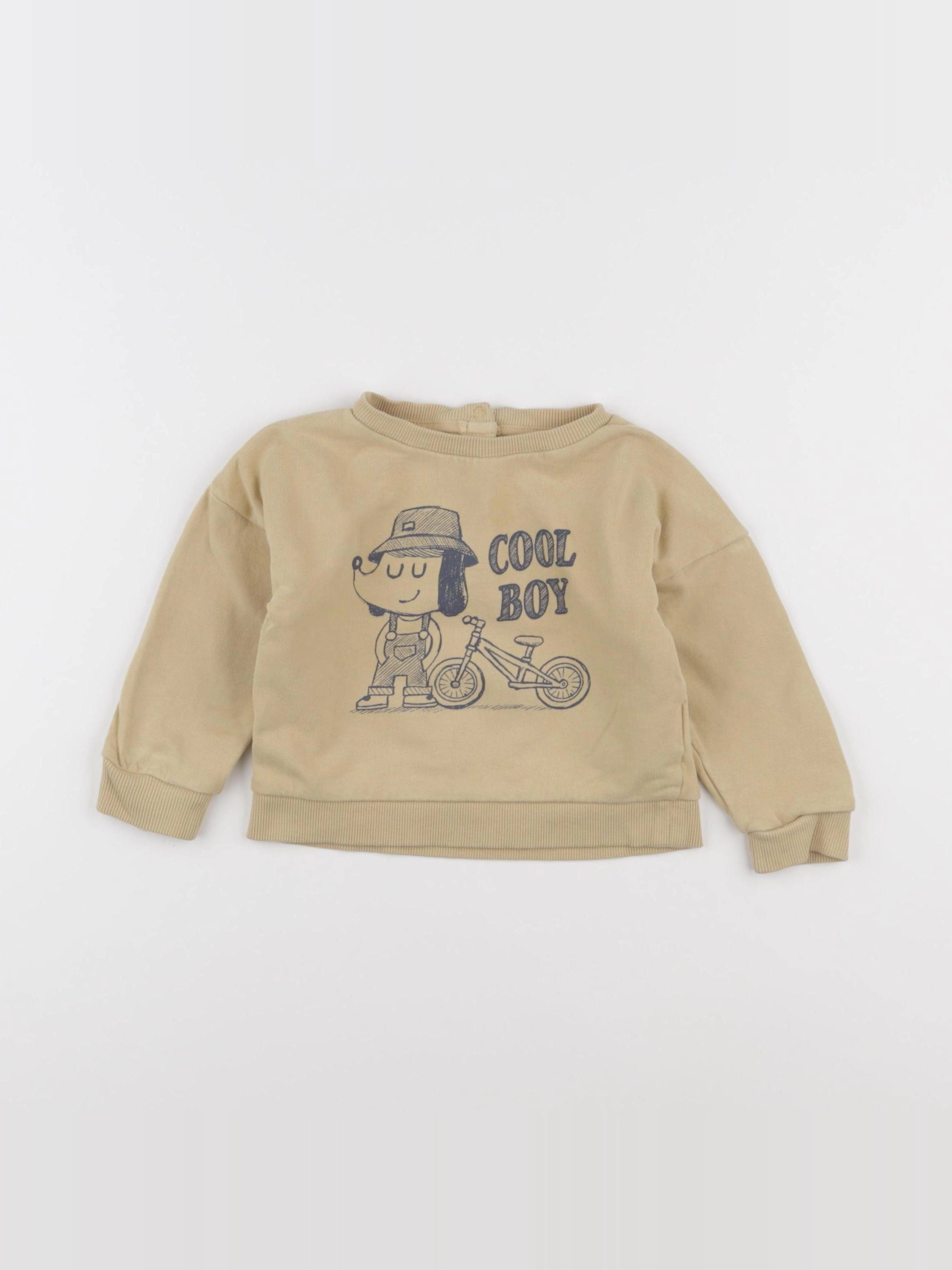 Vertbaudet - sweat jaune - 18 mois