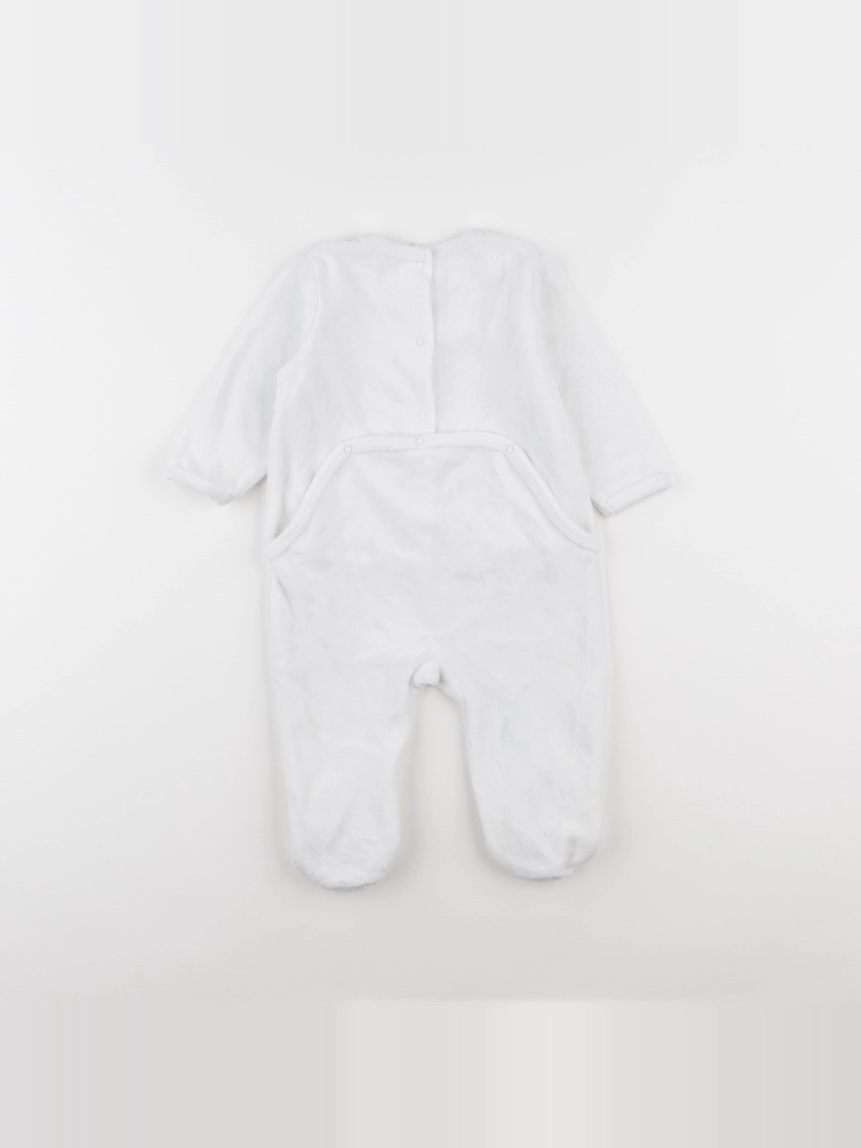 Vertbaudet - pyjama velours blanc - 9 mois