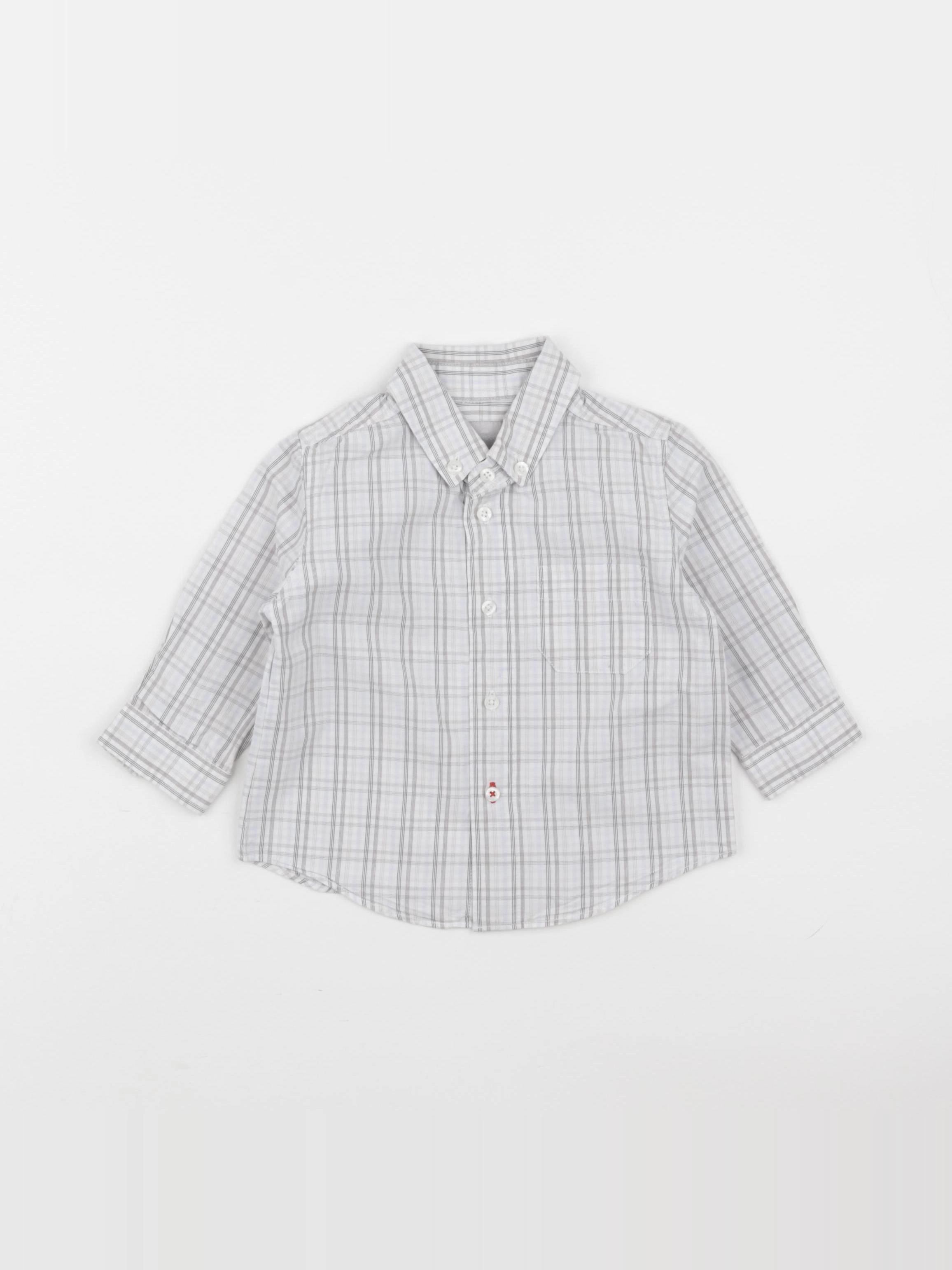 Cyrillus - chemise gris, bleu - 12 mois