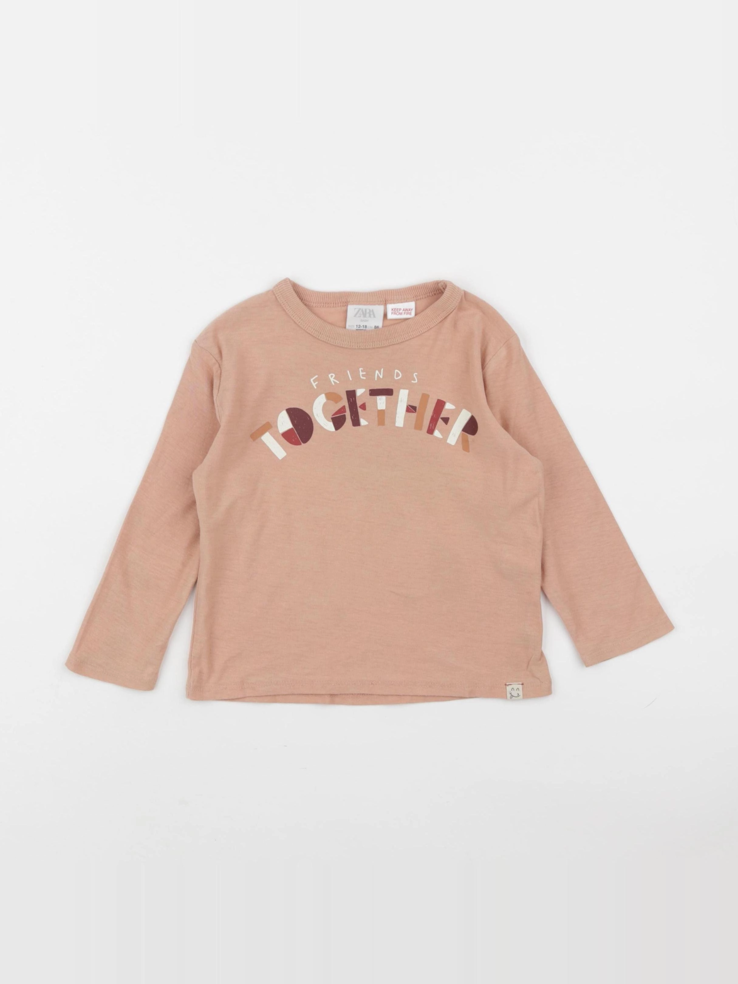Zara - tee-shirt rose - 12/18 mois