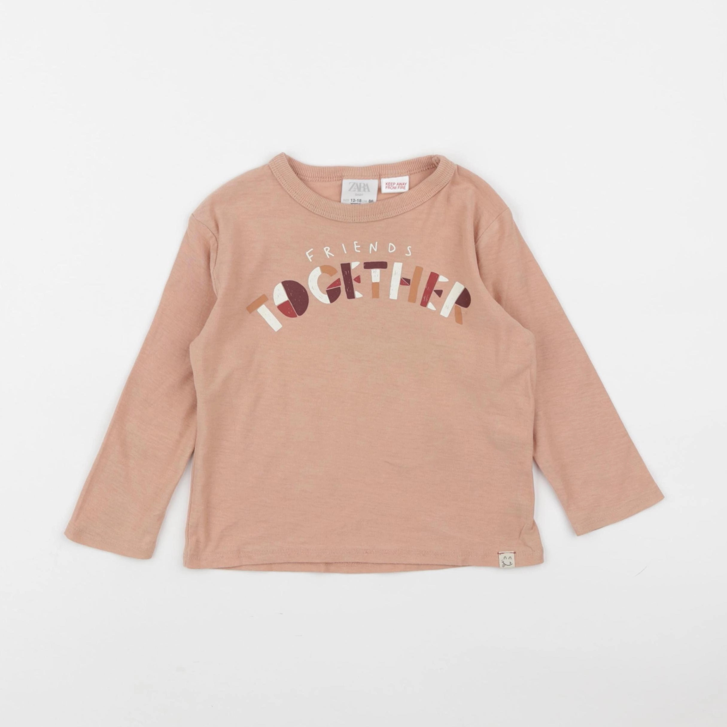 Zara - tee-shirt rose - 12/18 mois