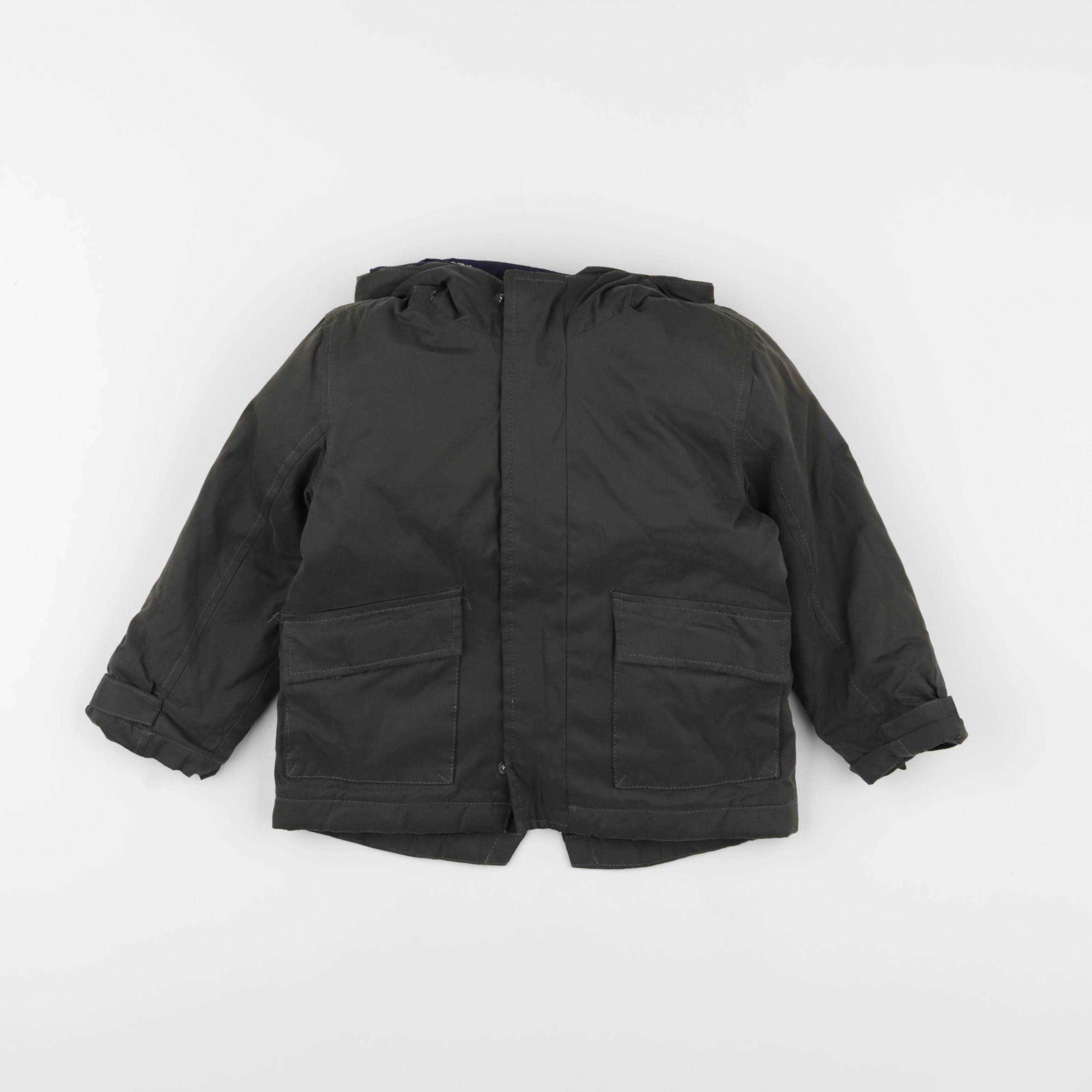 Vertbaudet - manteau doublure amovible vert - 3 ans