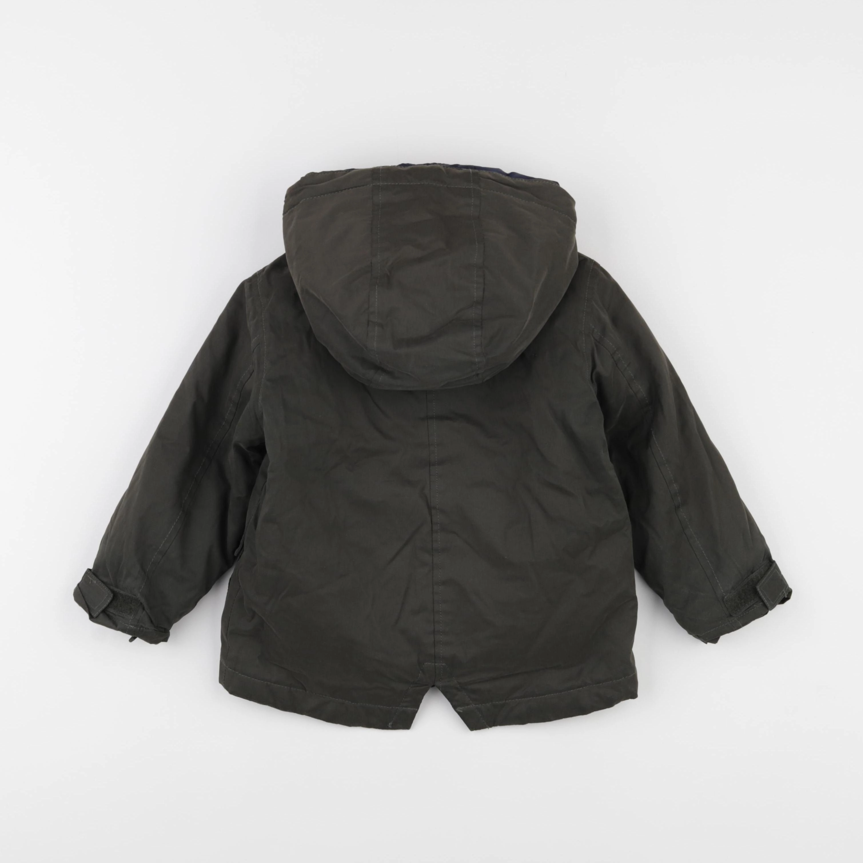 Vertbaudet - manteau doublure amovible vert - 3 ans