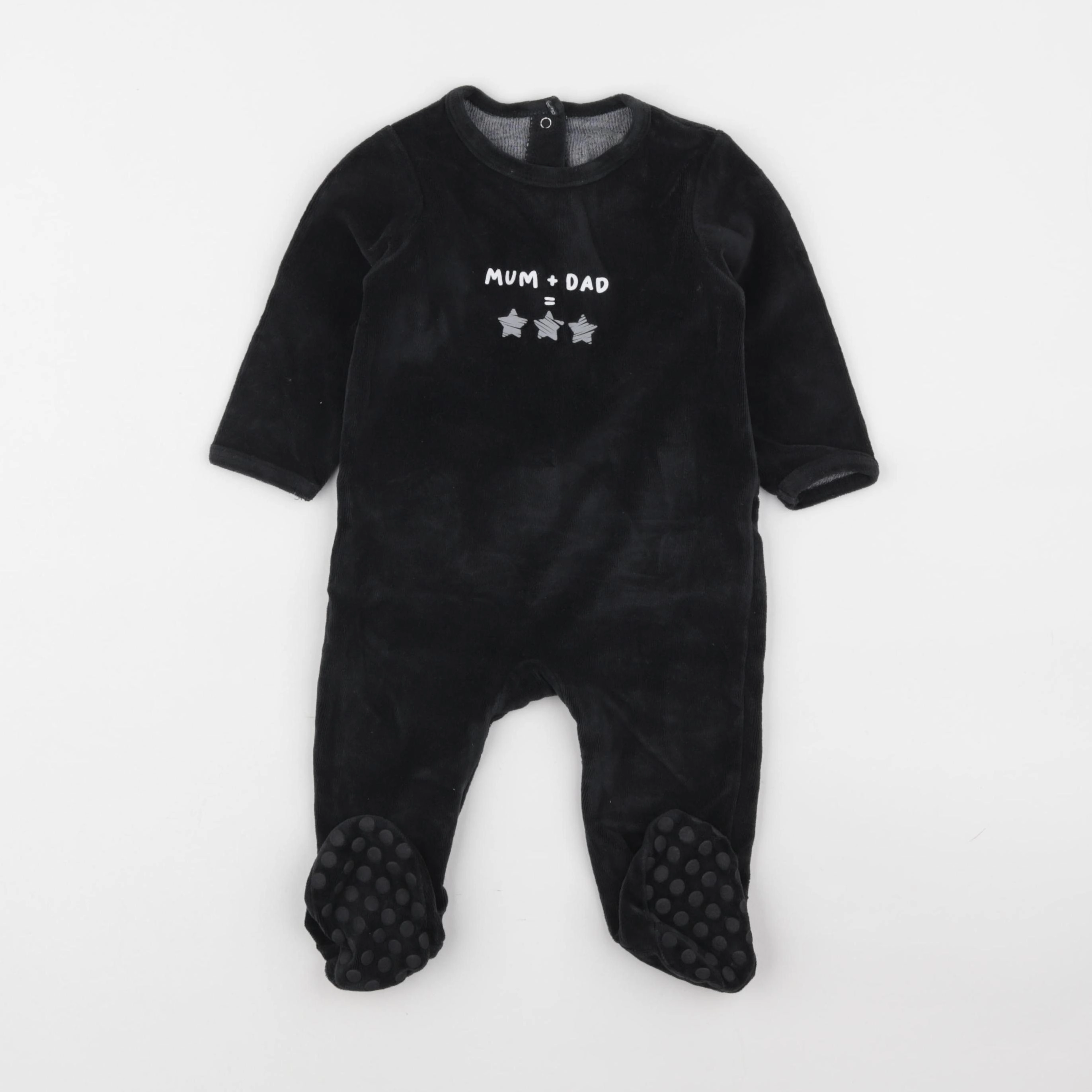 Vertbaudet - pyjama velours noir - 12 mois