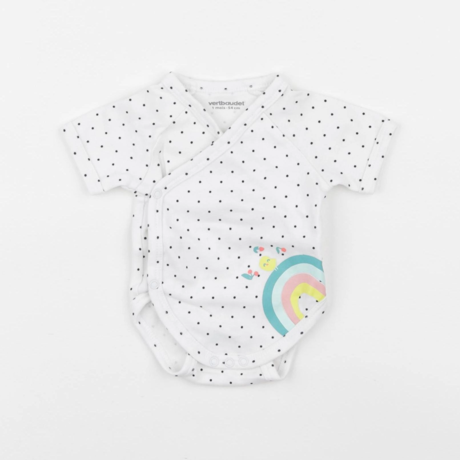 Vertbaudet - body blanc, multicolore - 1 mois