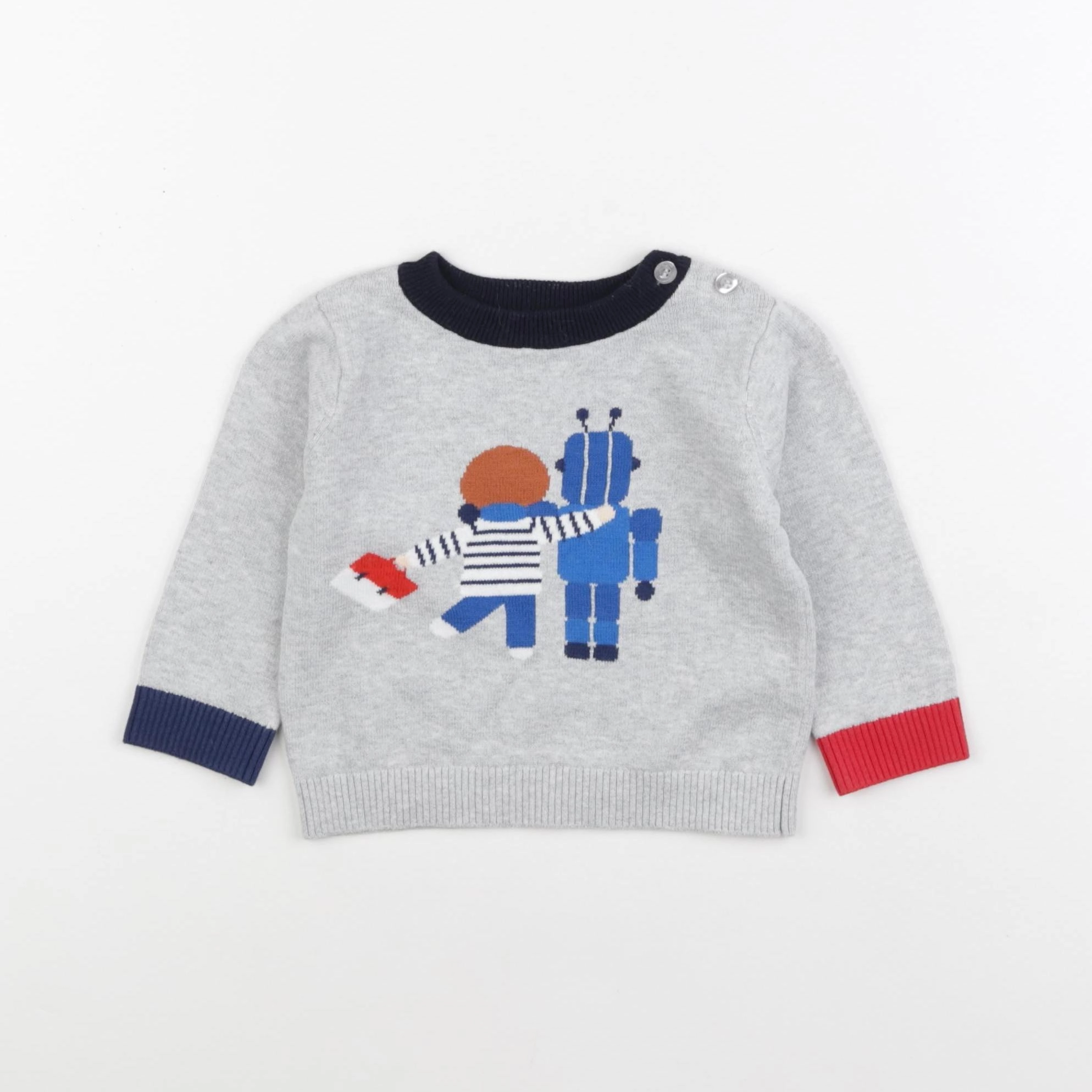 Jacadi - pull gris - 12 mois