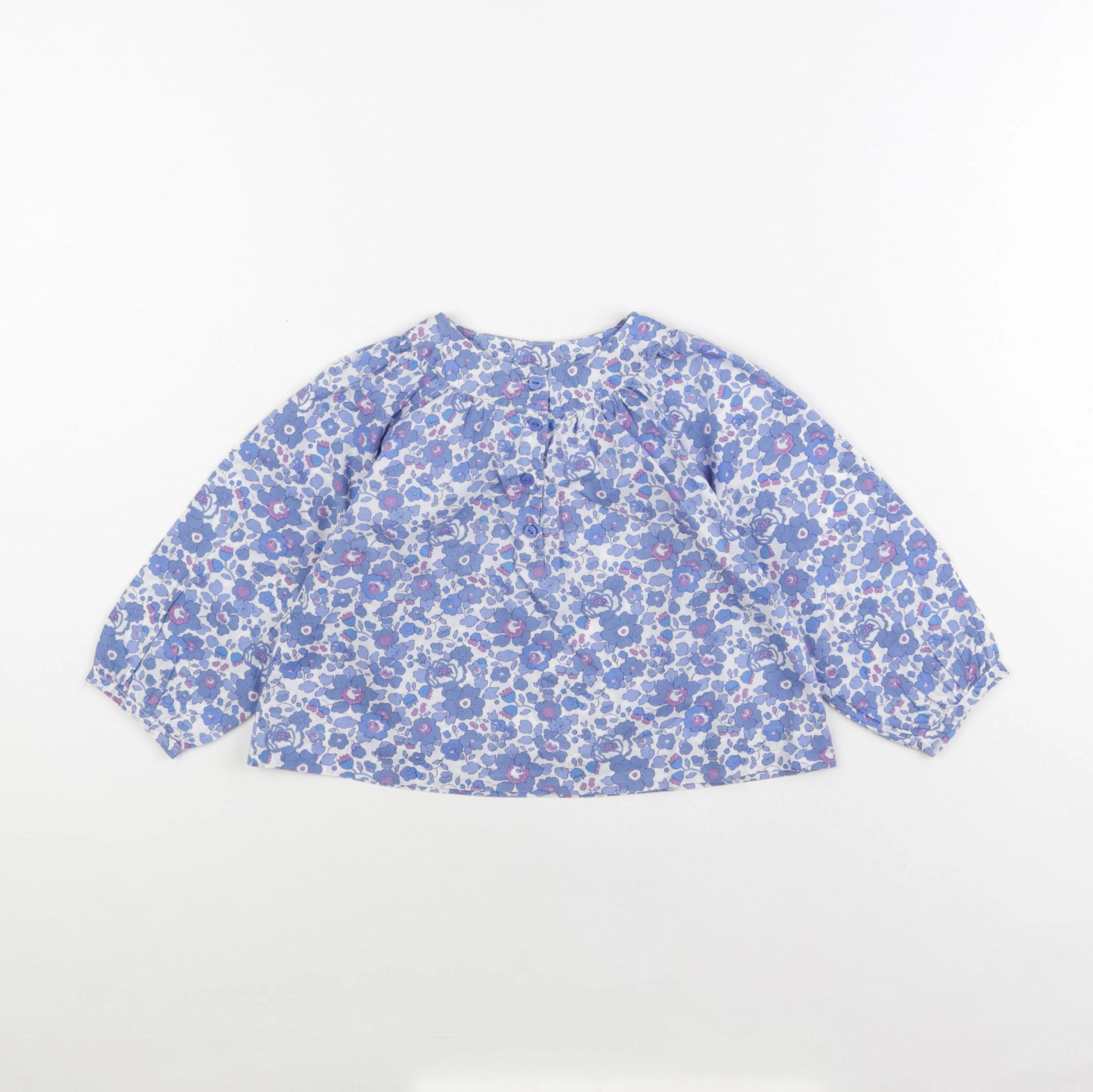 Jacadi - blouse liberty violet, blanc - 24 mois
