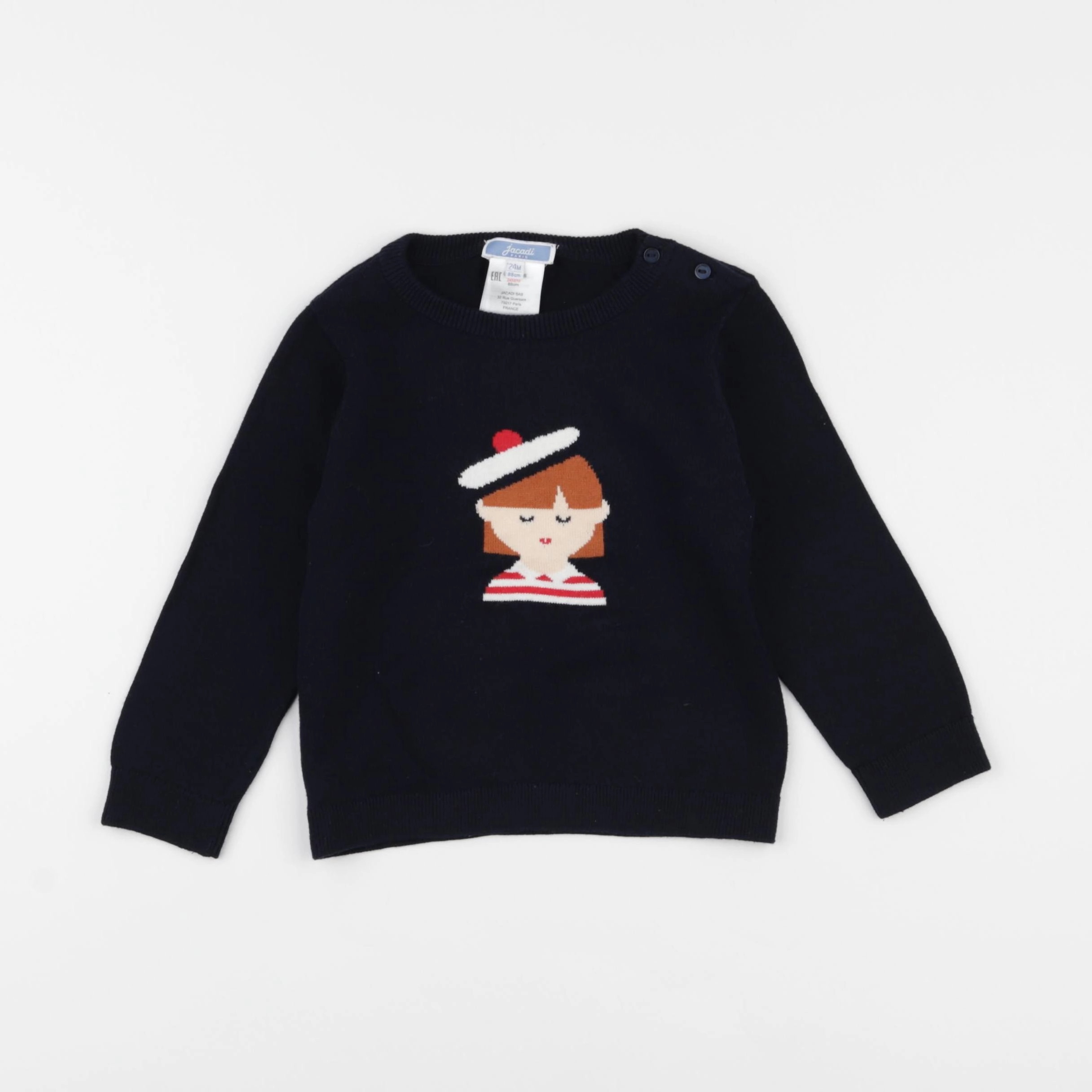 Jacadi - pull bleu - 24 mois