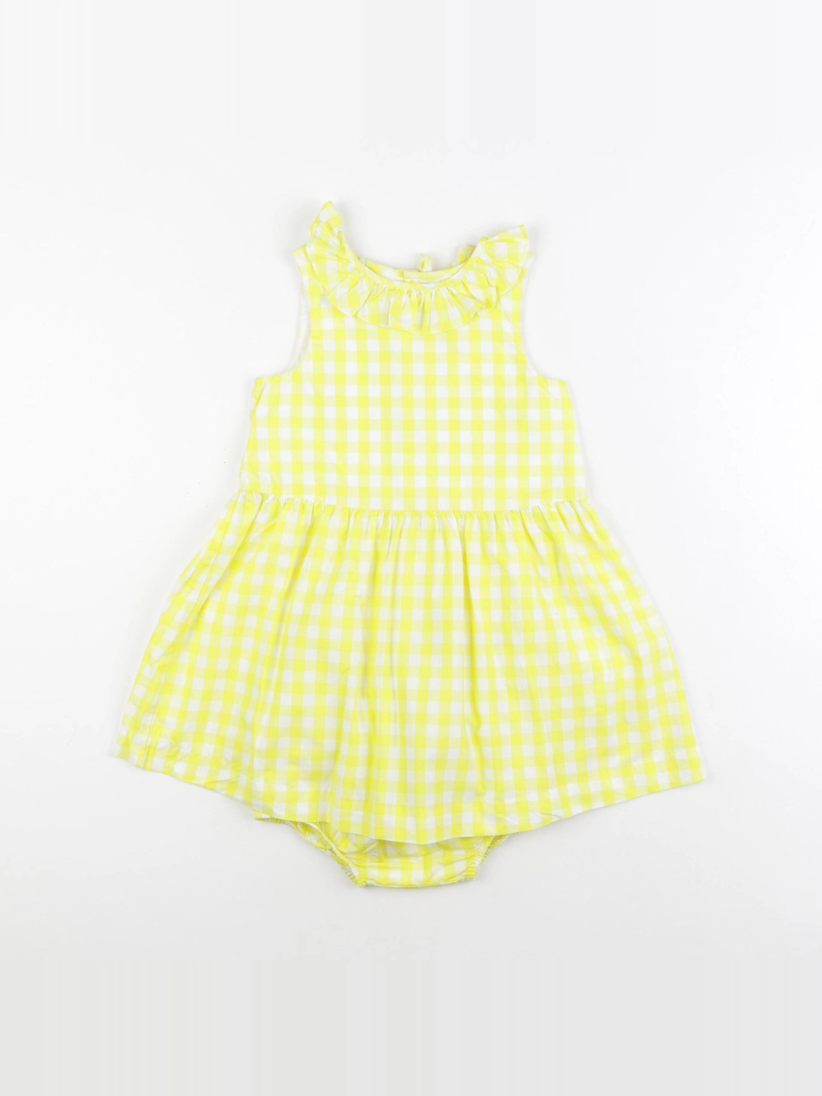 Jacadi - robe jaune, blanc - 36 mois