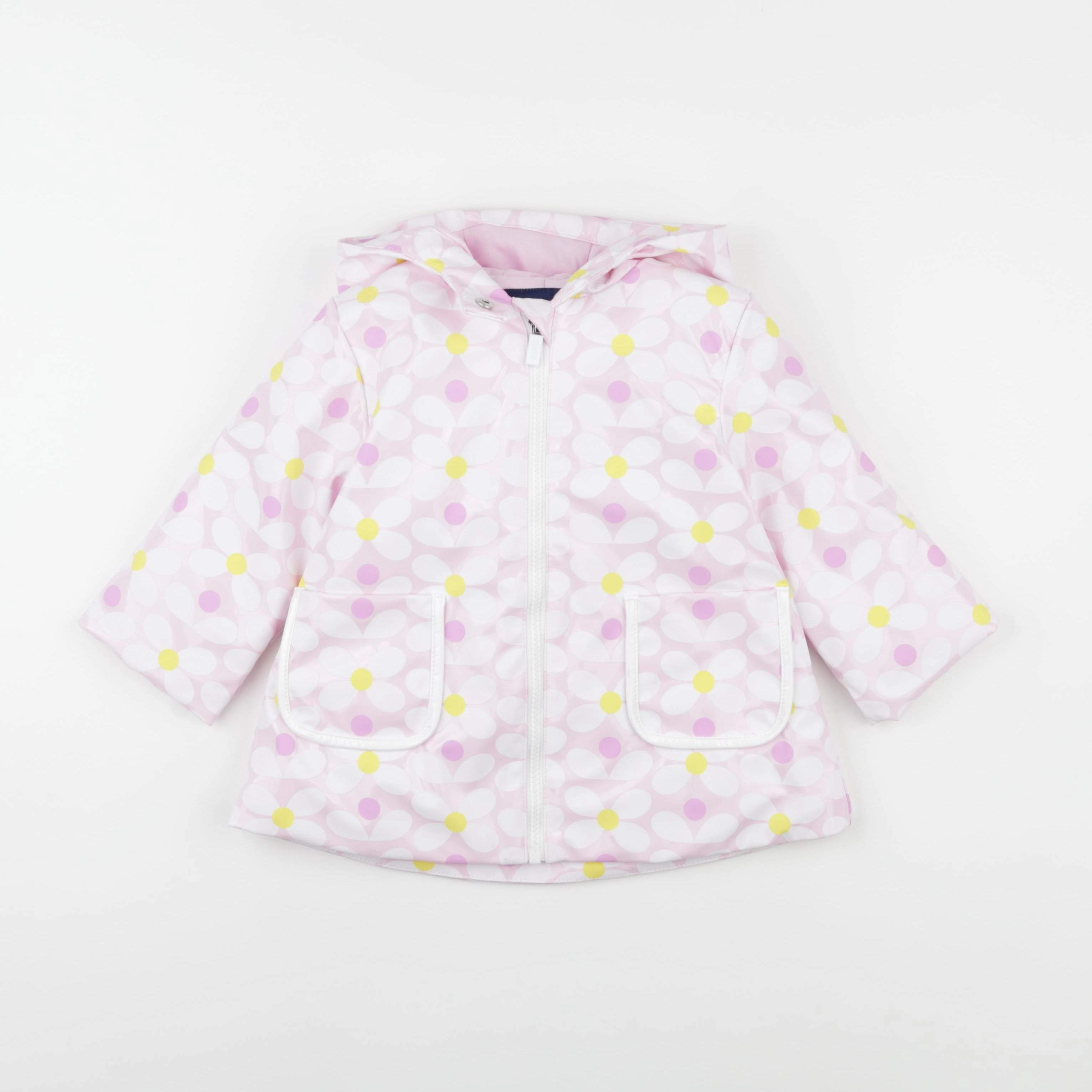 Jacadi - imperméable rose, blanc - 24 mois