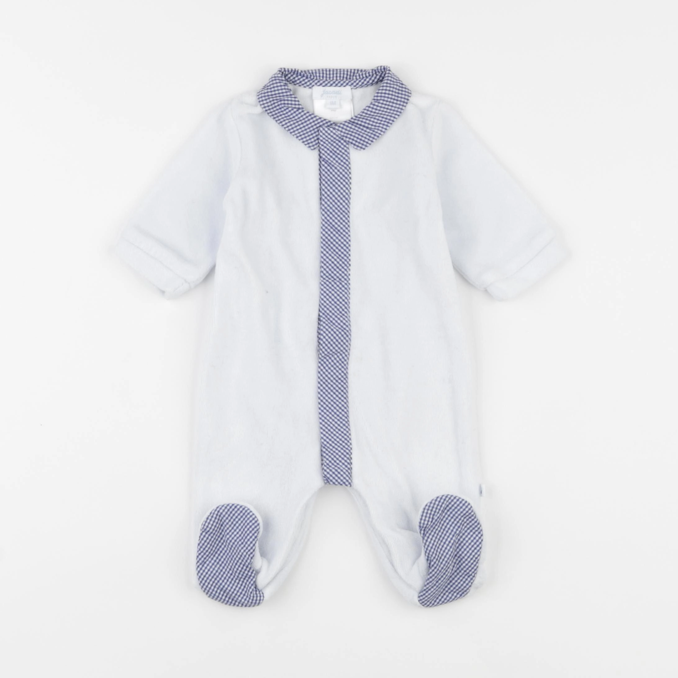 Jacadi - pyjama blanc, bleu - 1 mois