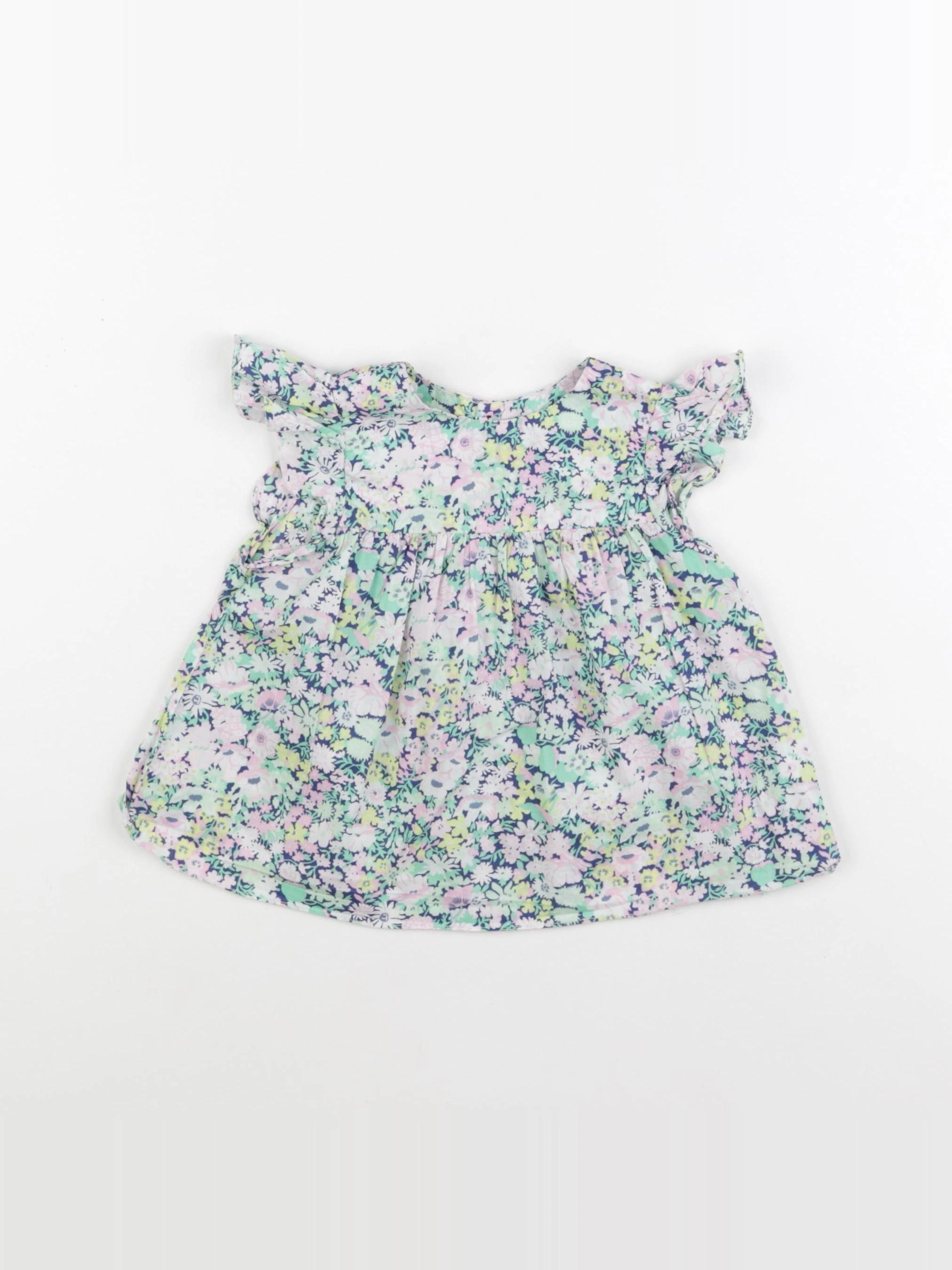 Jacadi - blouse liberty rose, vert - 24 mois