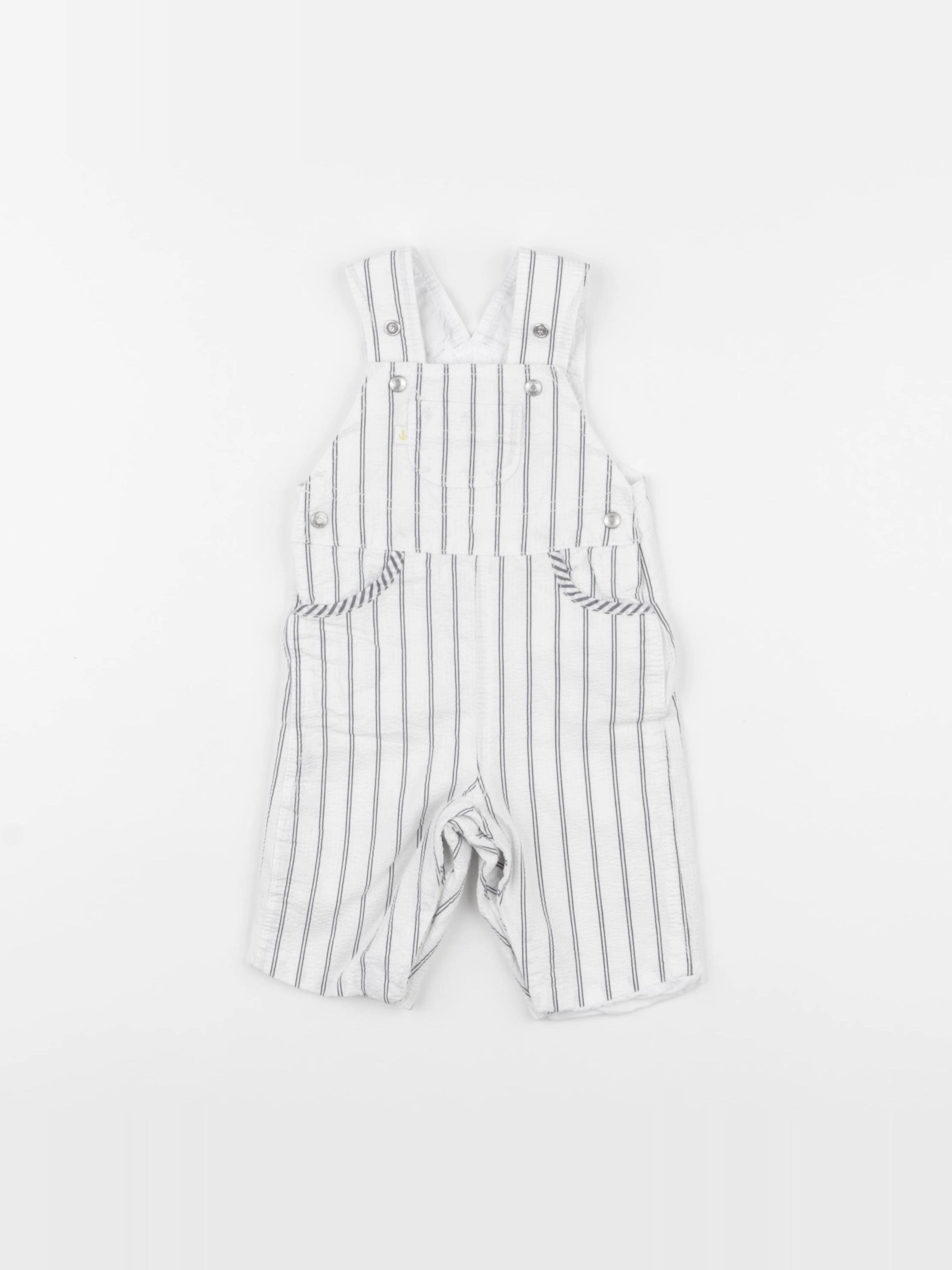 Jacadi - salopette blanc, bleu - 3 mois