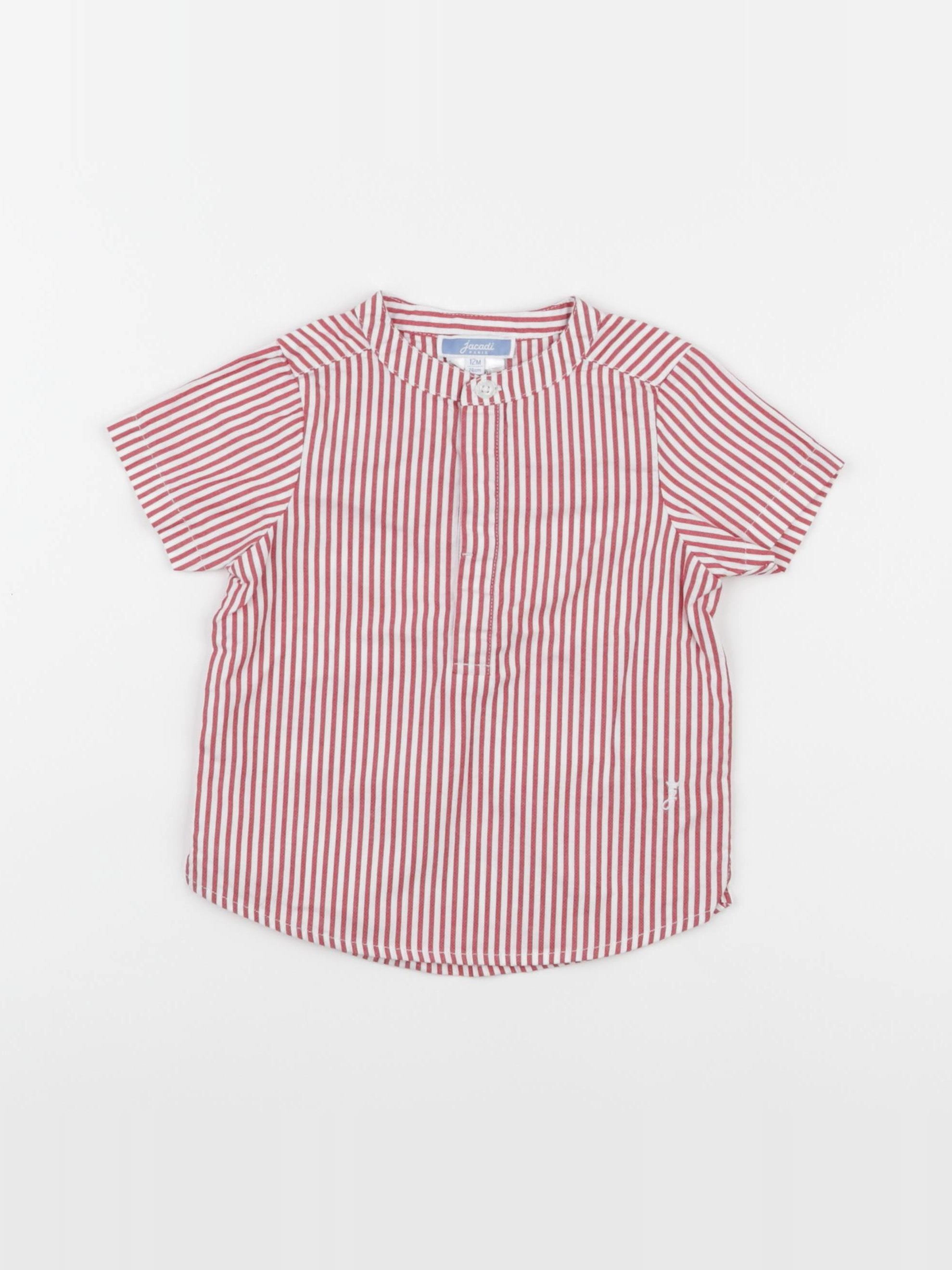 Jacadi - chemise blanc, rouge - 12 mois
