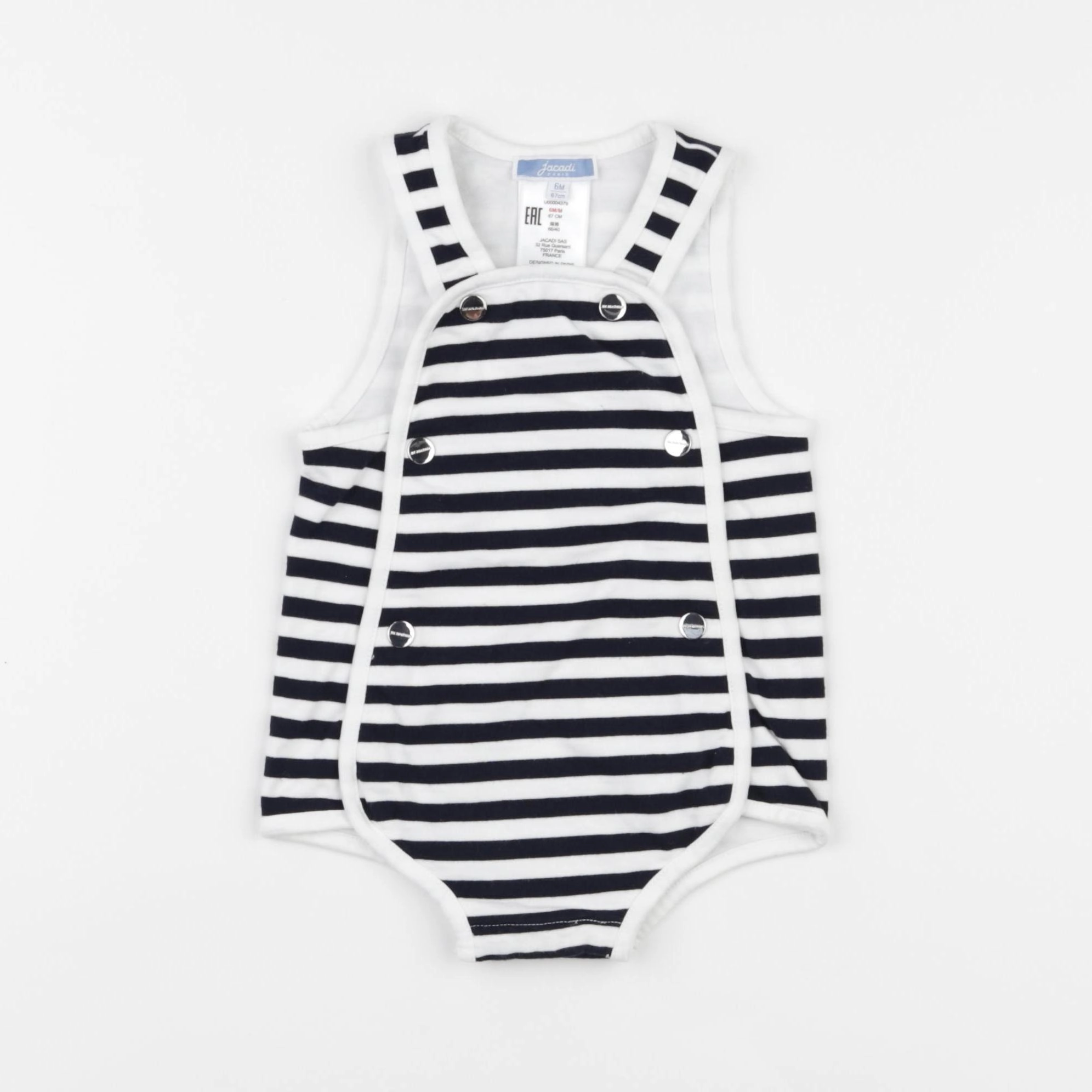 Jacadi - salopette blanc, bleu - 6 mois