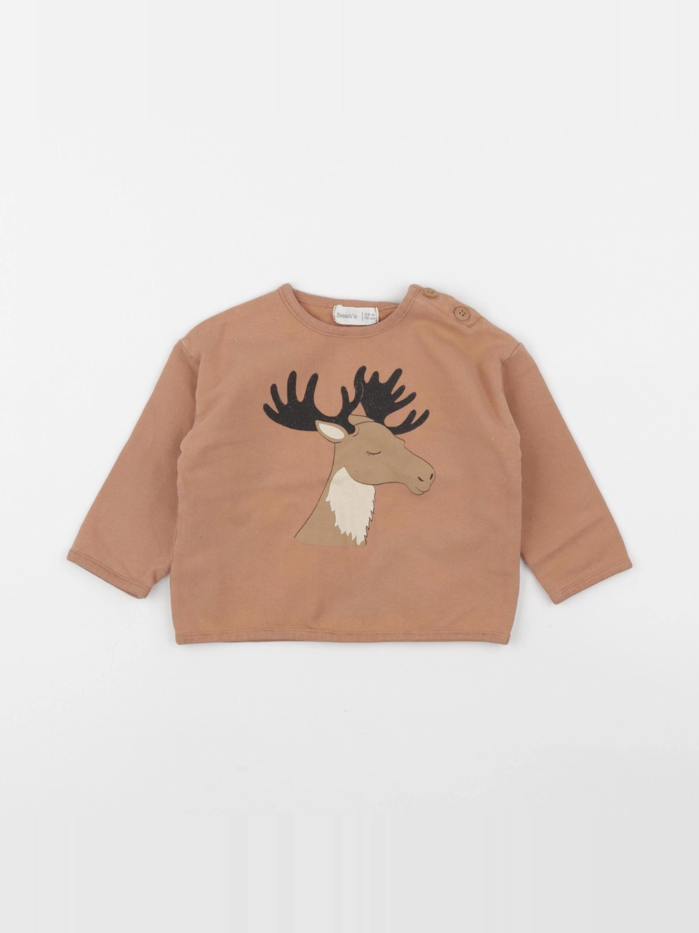 Bean's barcelona - tee-shirt marron - 3/6 mois