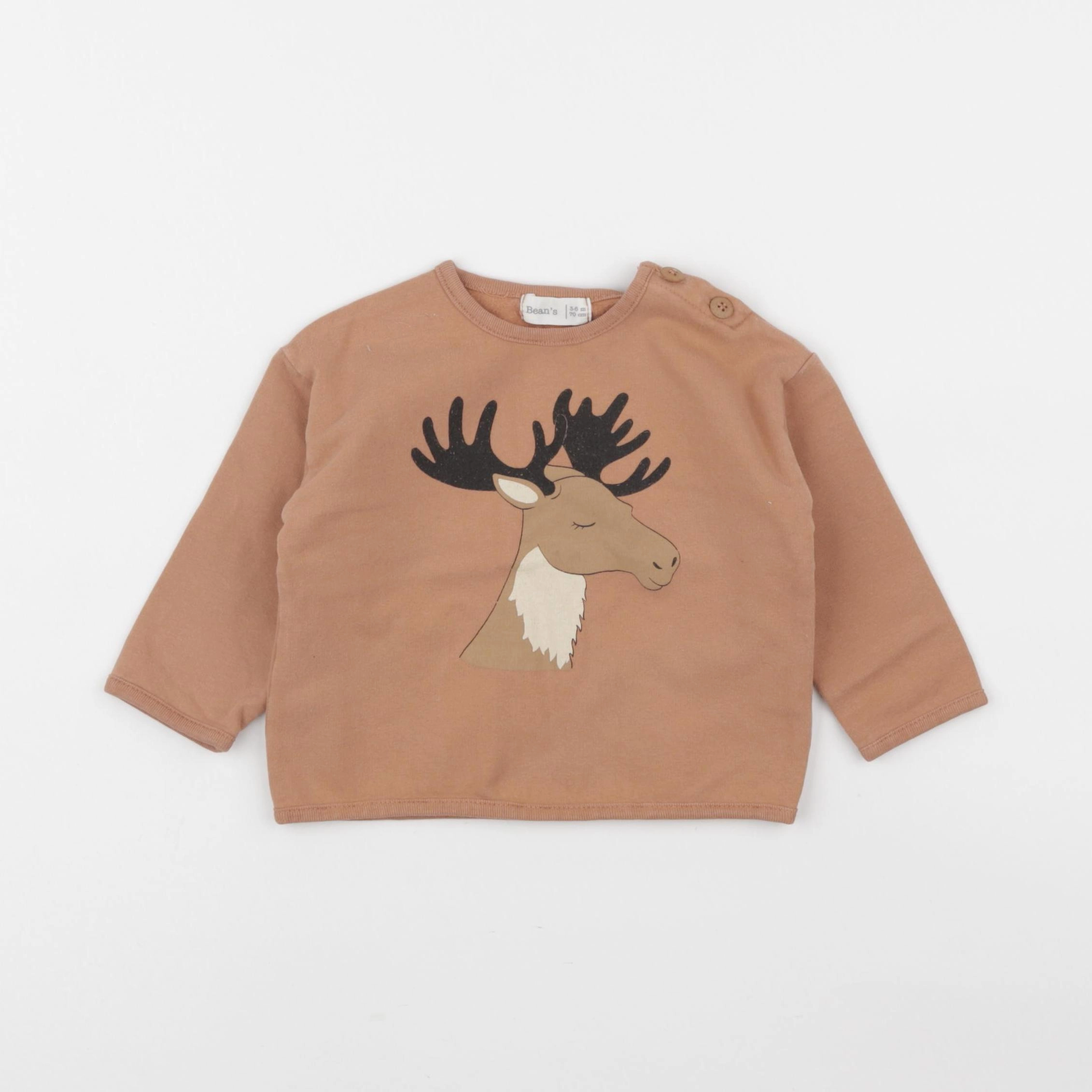 Bean's barcelona - tee-shirt marron - 3/6 mois