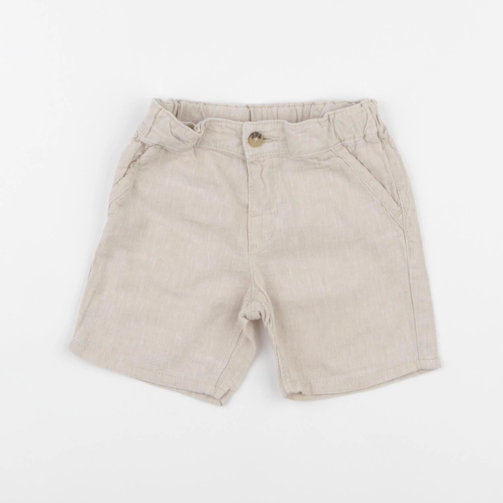 H&M - short beige - 6/9 mois