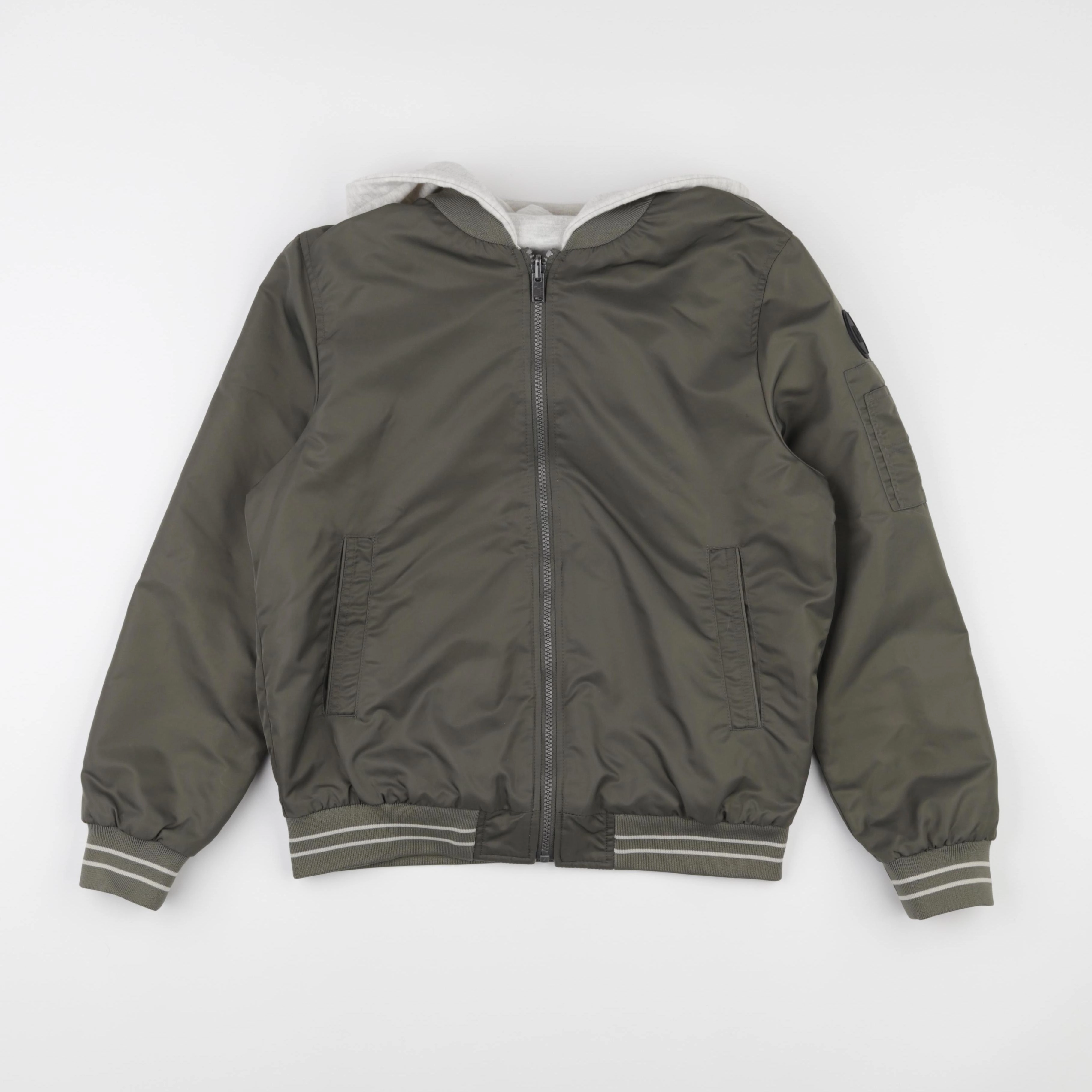 IKKS - veste réversible vert, gris - 14 ans