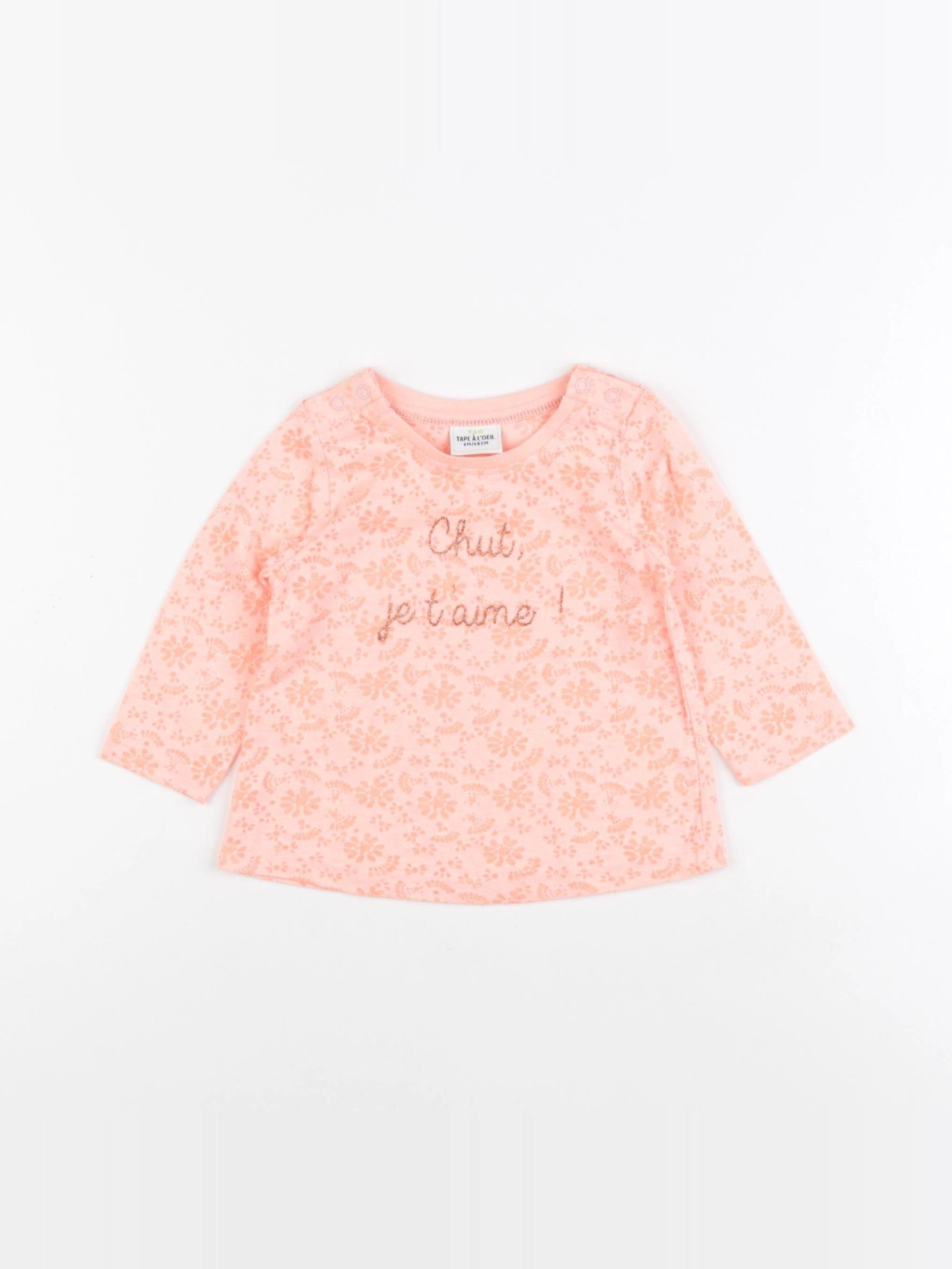 Tape à l'oeil - tee-shirt rose fluo - 6 mois