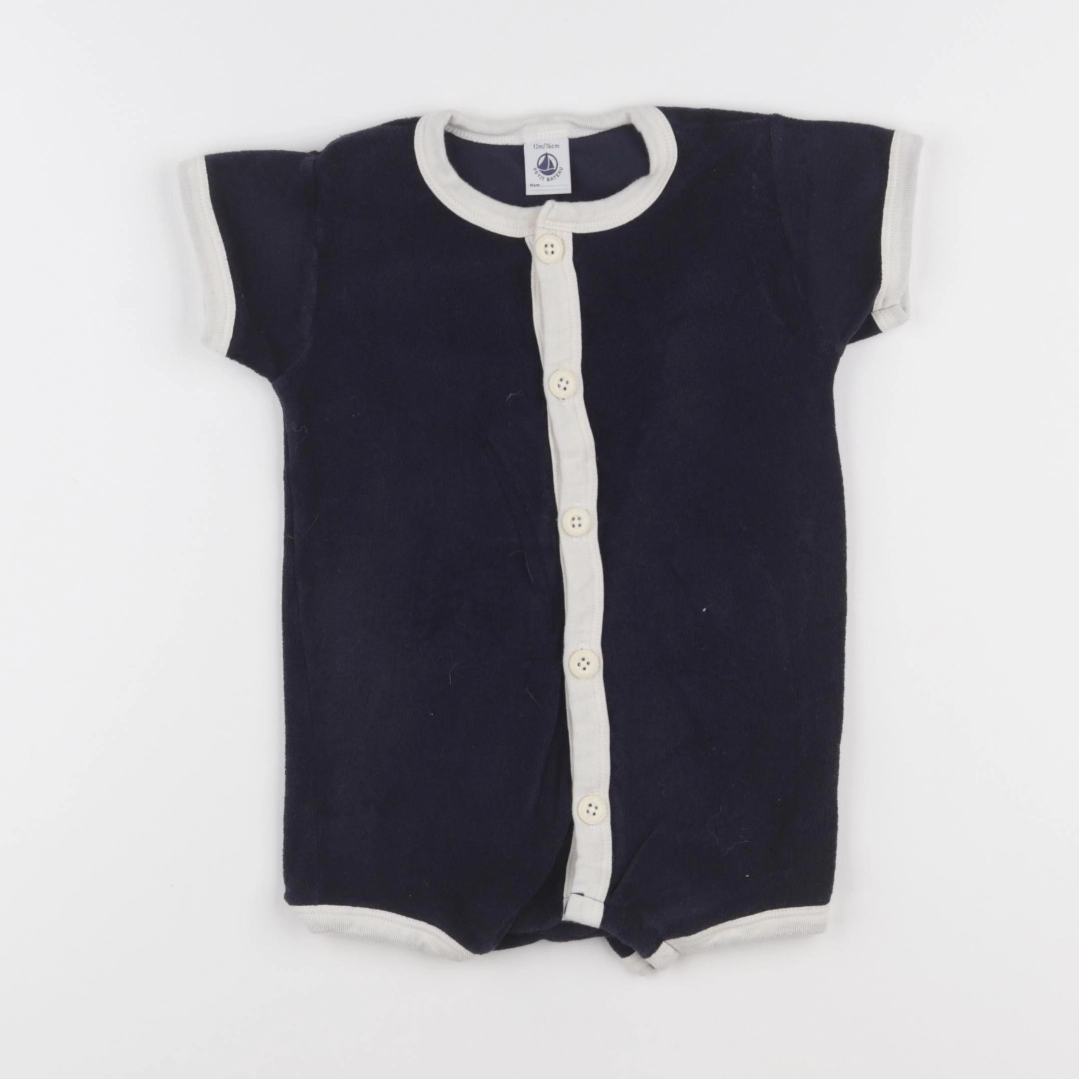 Petit Bateau - combinaison bleu - 12 mois
