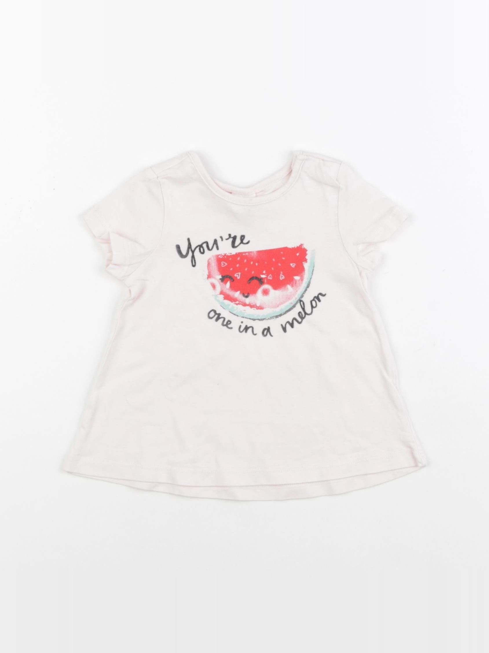 H&M - tee-shirt rose - 3/6 mois