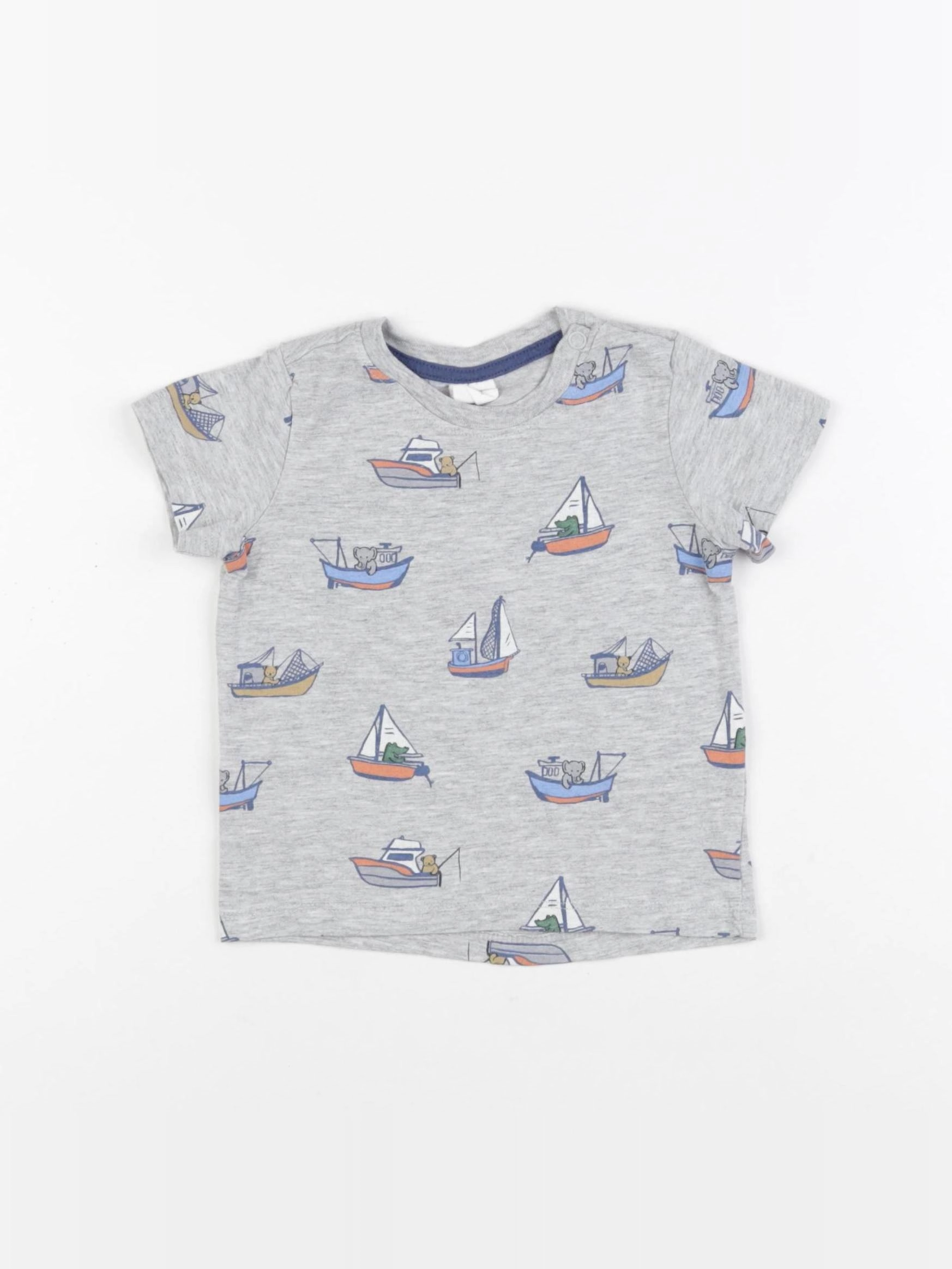 H&M - tee-shirt gris - 6/9 mois