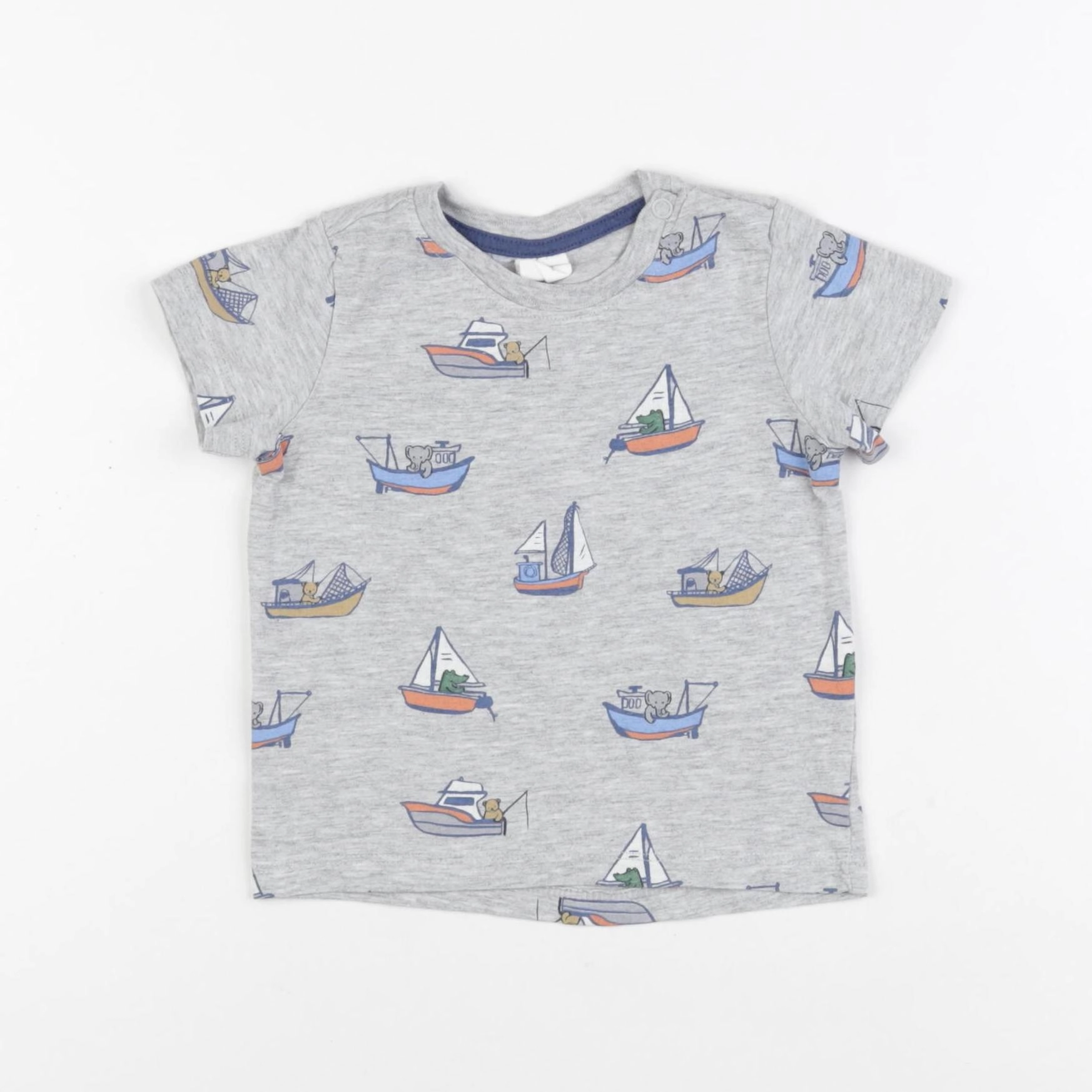 H&M - tee-shirt gris - 6/9 mois