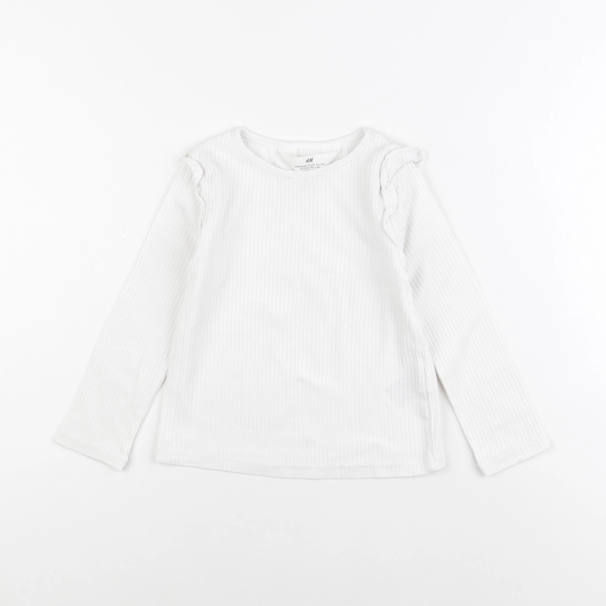 H&M - tee-shirt blanc - 2/4 ans