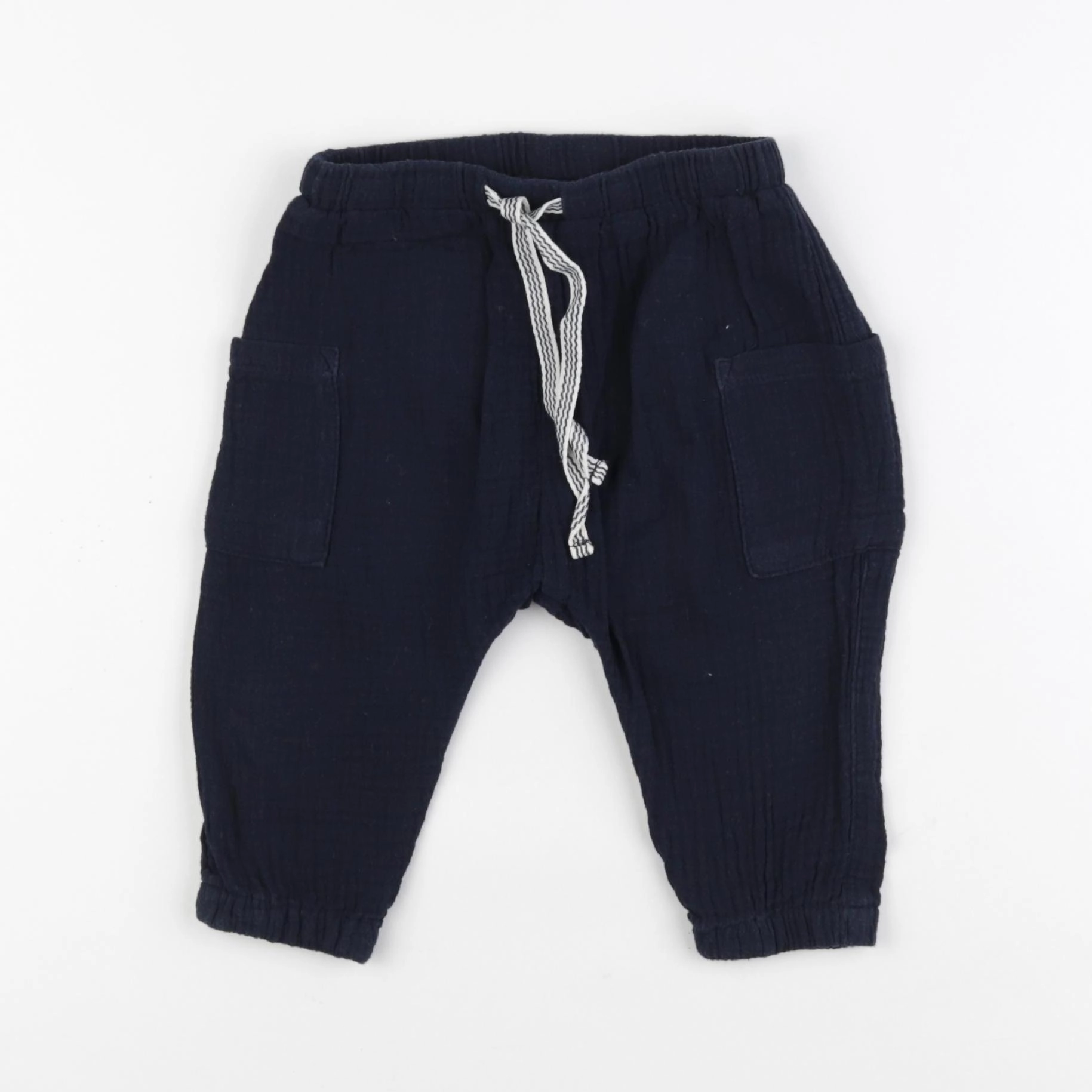 H&M - pantalon bleu - 6/9 mois
