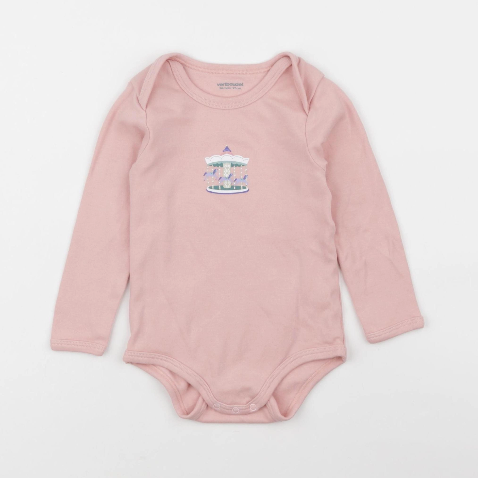 Vertbaudet - body rose - 36 mois