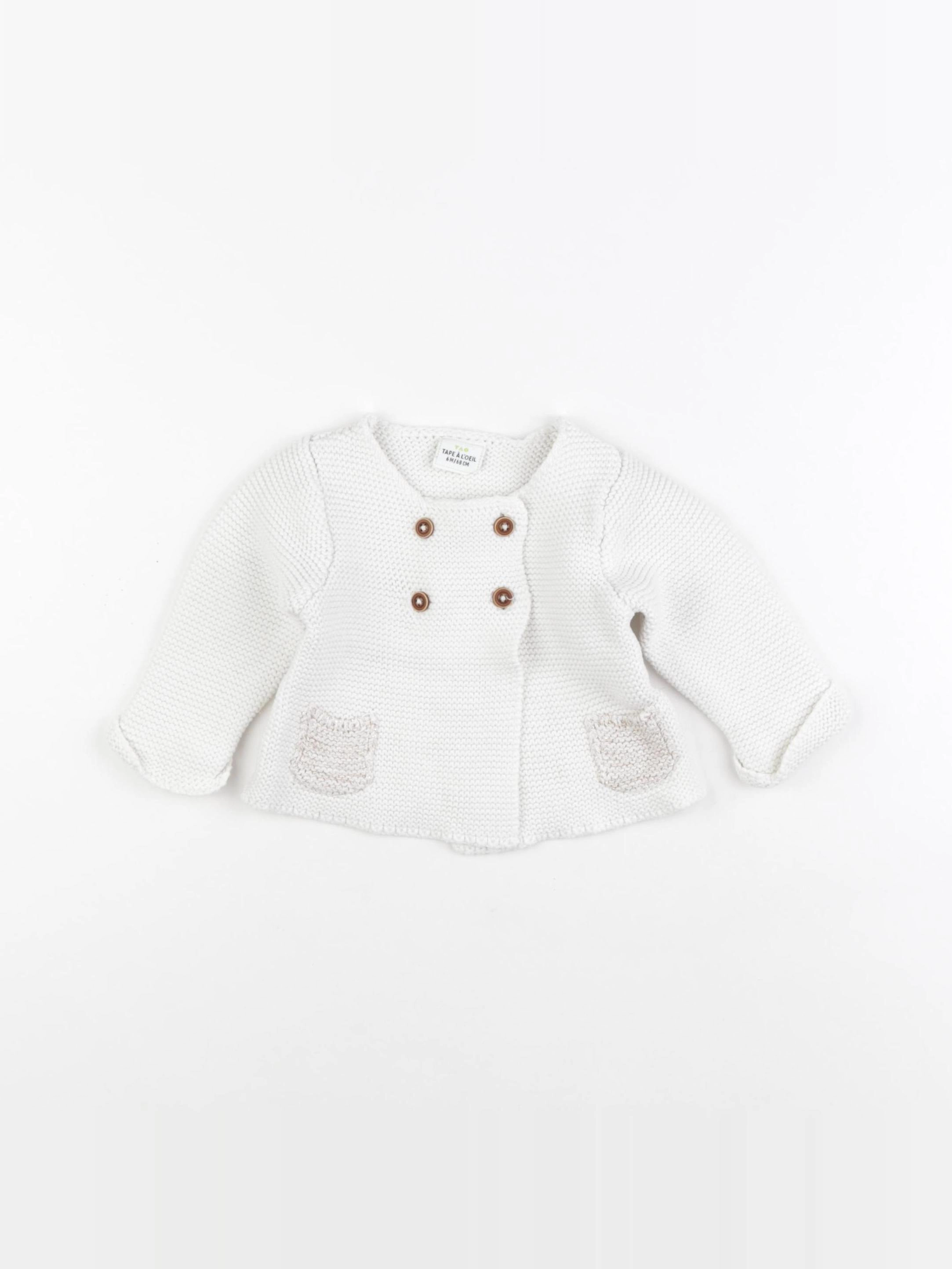 Tape à l'oeil - gilet blanc - 6 mois