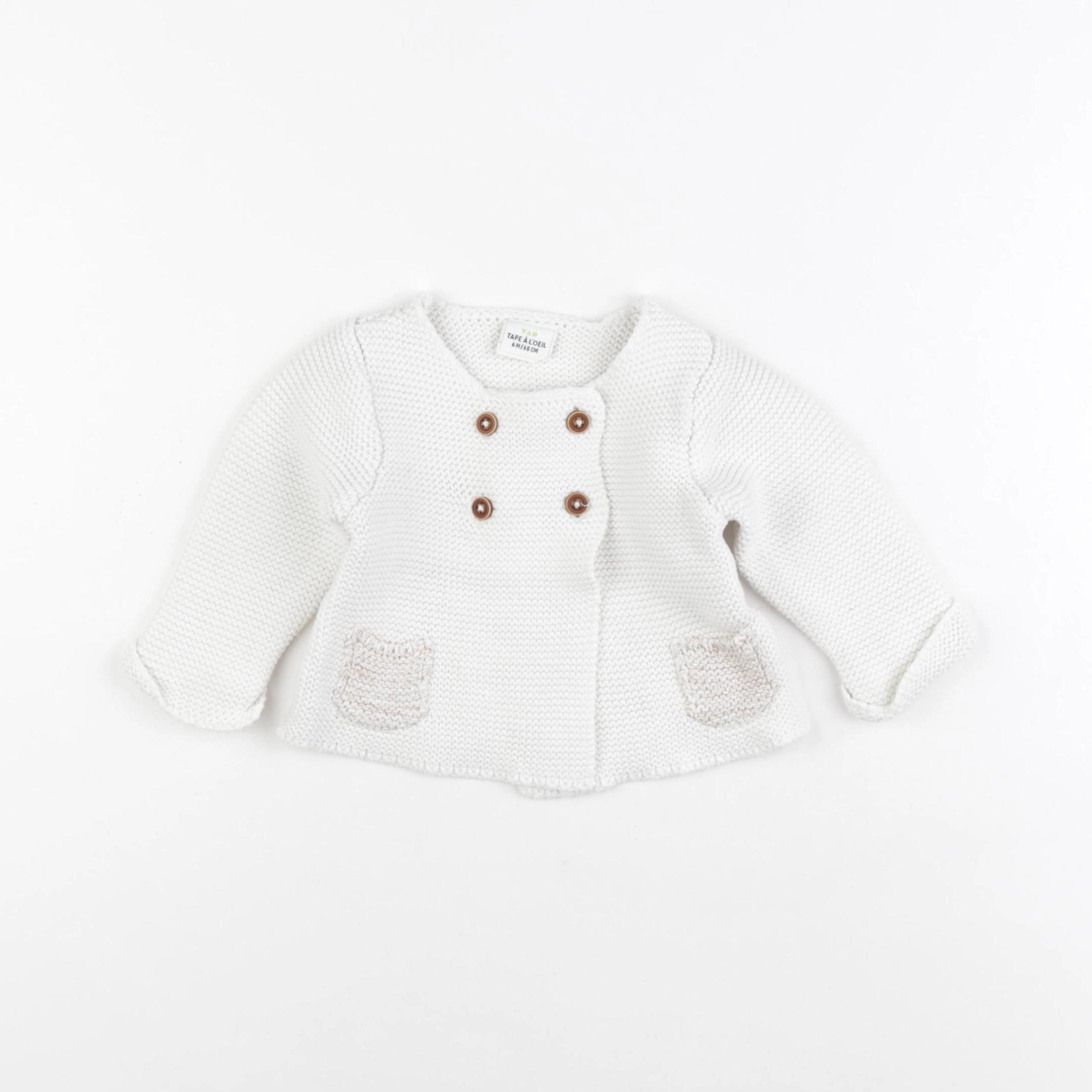 Tape à l'oeil - gilet blanc - 6 mois