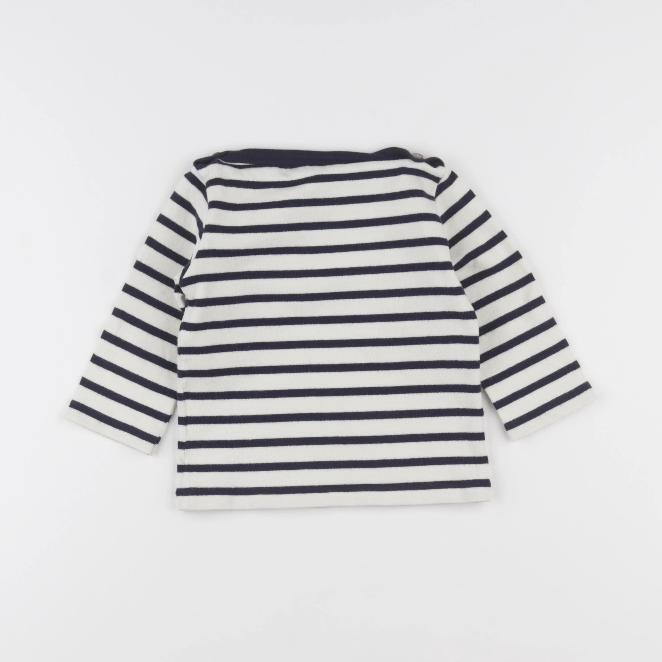 Petit Bateau - tee-shirt blanc, bleu - 12 mois