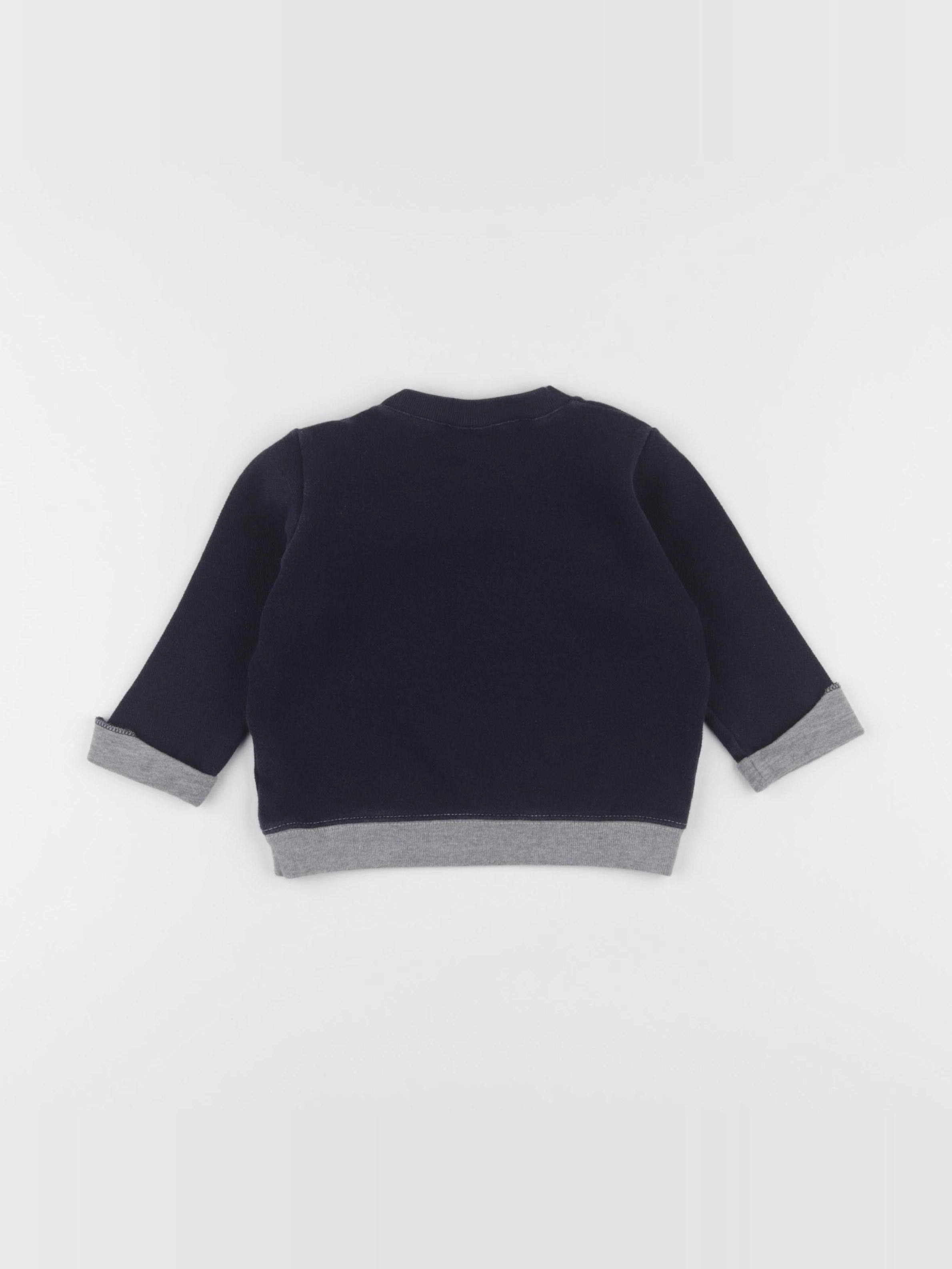 Petit Bateau - sweat bleu - 12 mois