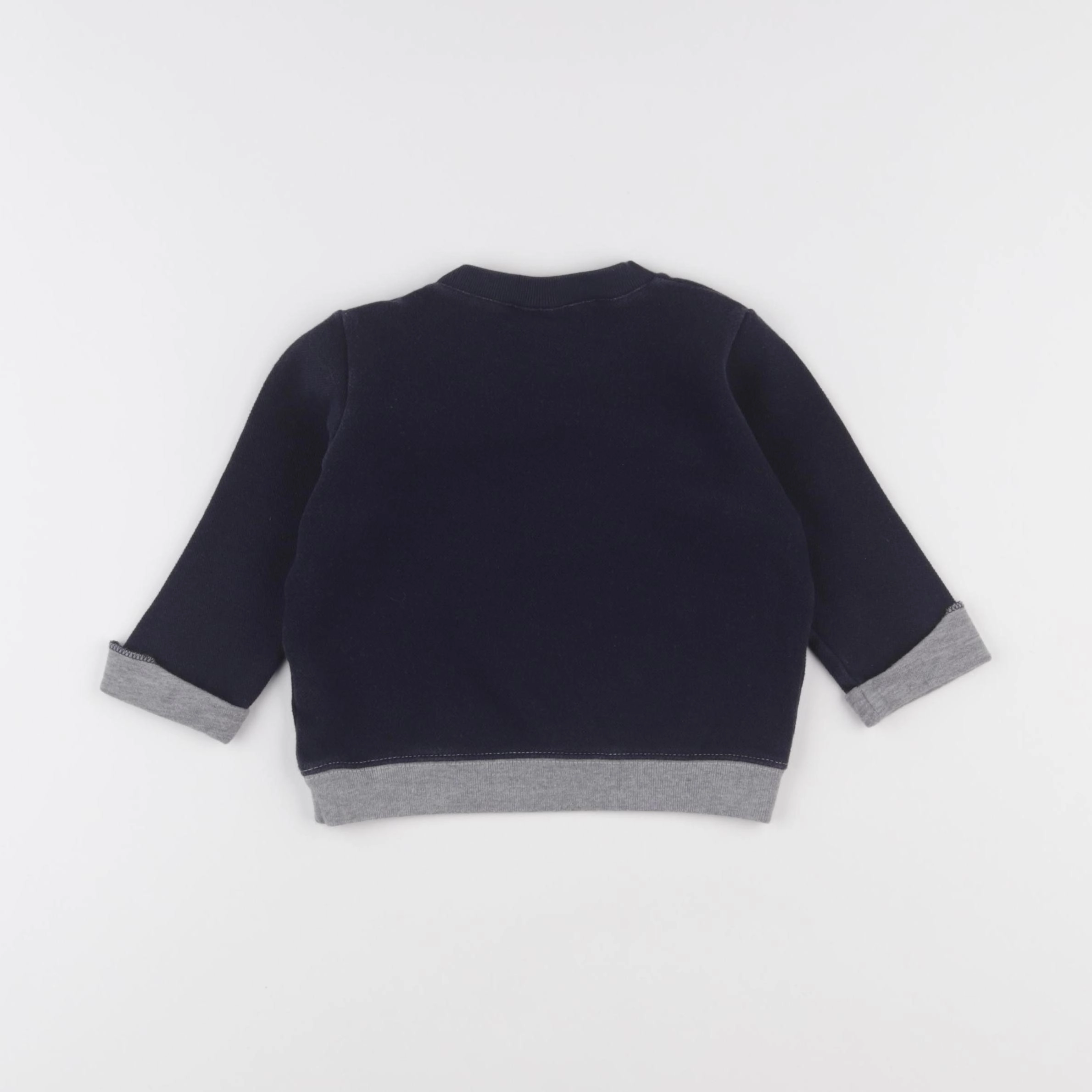 Petit Bateau - sweat bleu - 12 mois