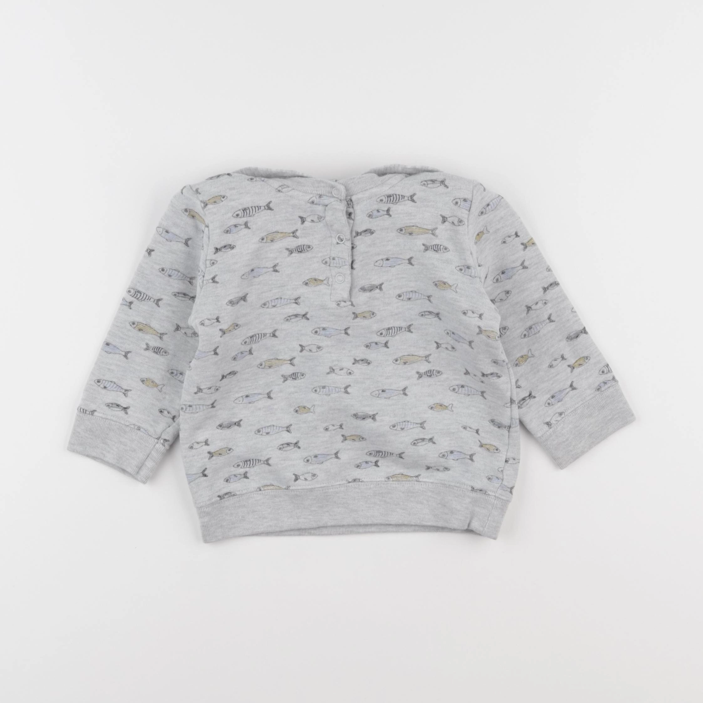 Petit Bateau - sweat gris - 12 mois