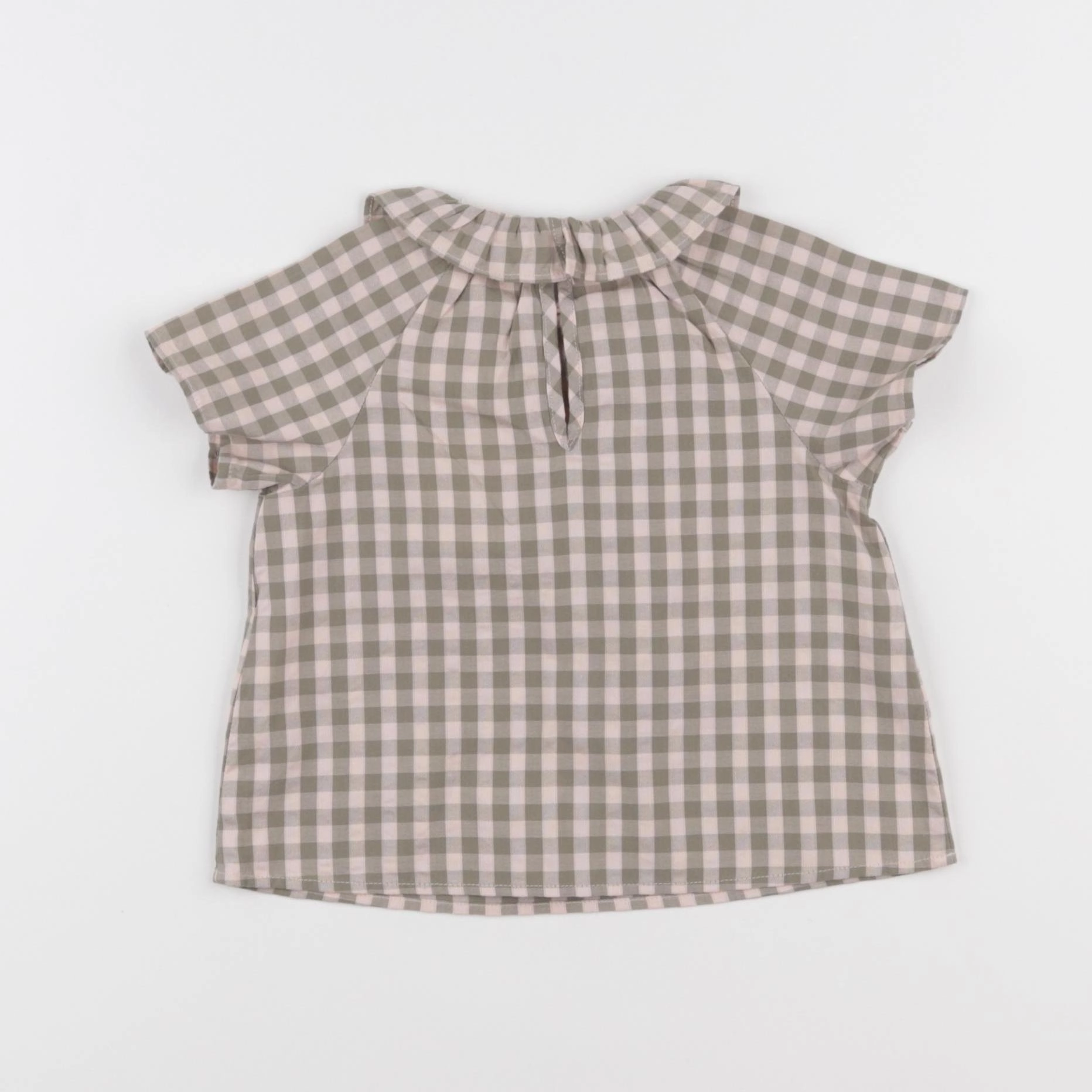 Petit Bateau - blouse vert, rose - 12 mois