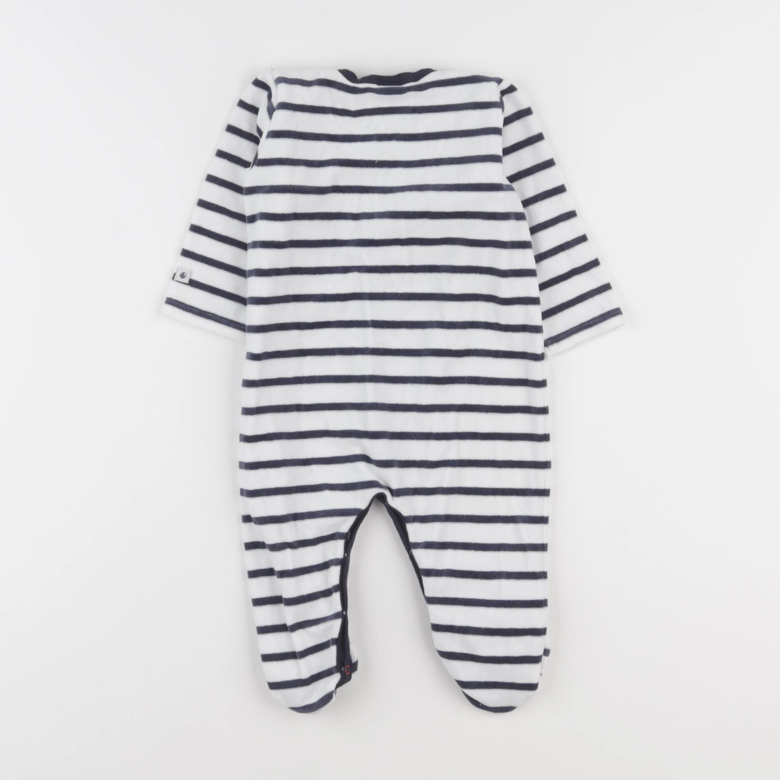 Petit Bateau - pyjama velours blanc, bleu - 9 mois