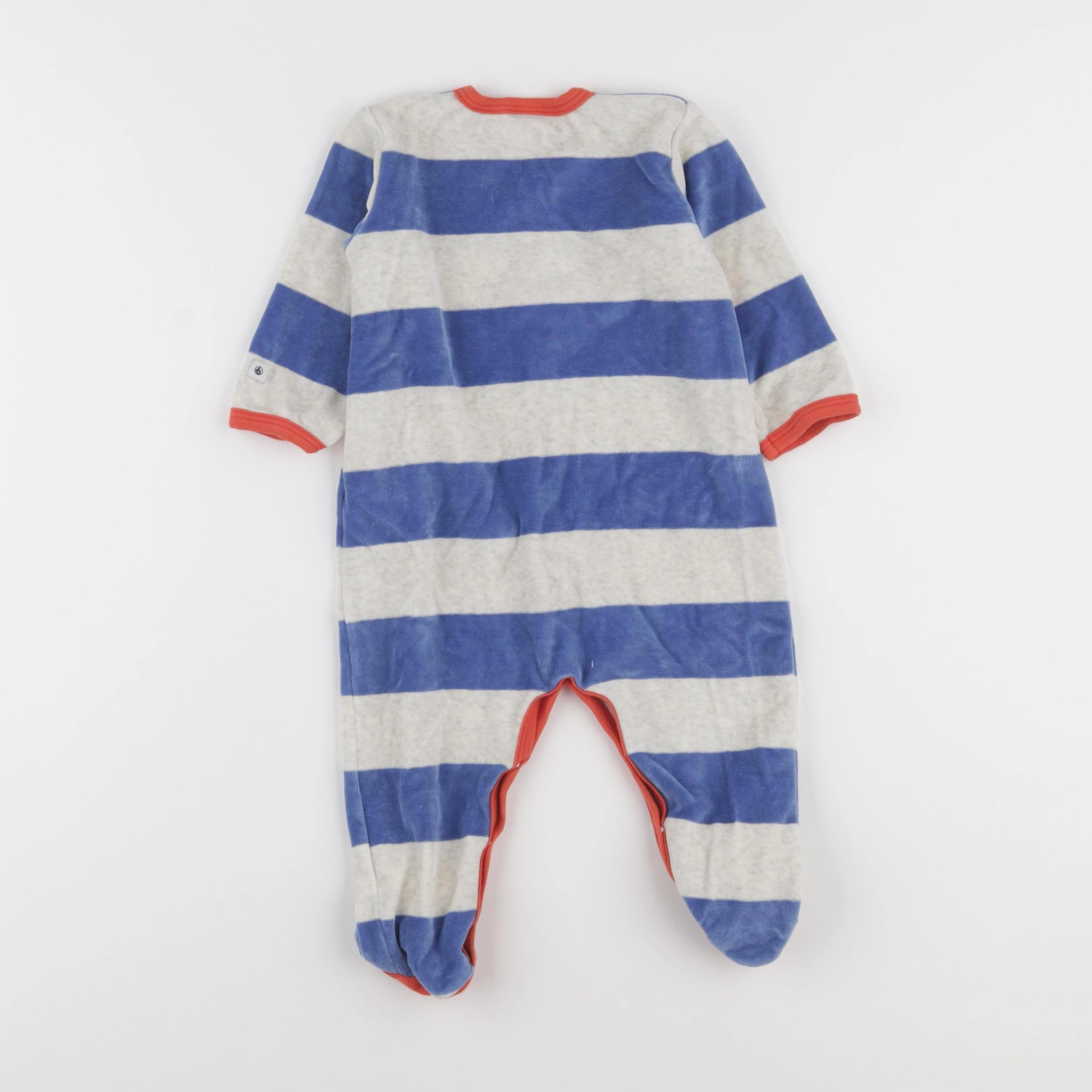 Petit Bateau - pyjama velours bleu - 12 mois