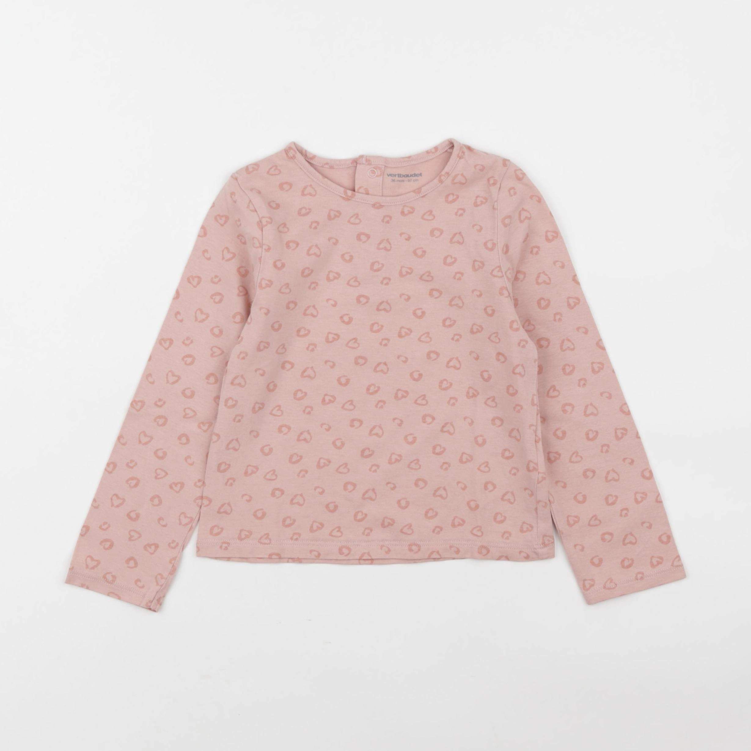 Vertbaudet - tee-shirt rose - 36 mois